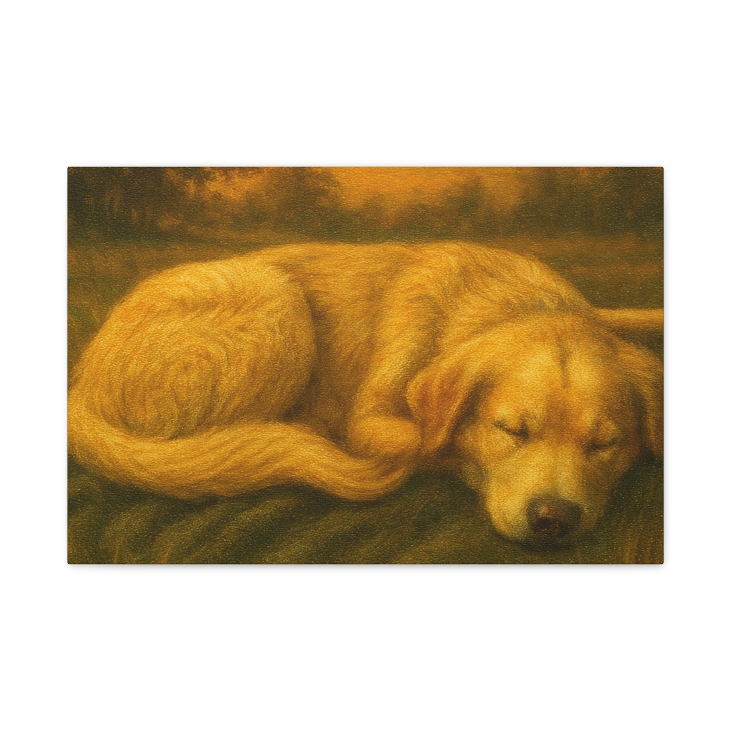 Golden Retriever Art Canvas Print, Dog Lovers Decor, Warm Home Wall Art, Gift for Pet Owners, Relaxing Pet Artwork