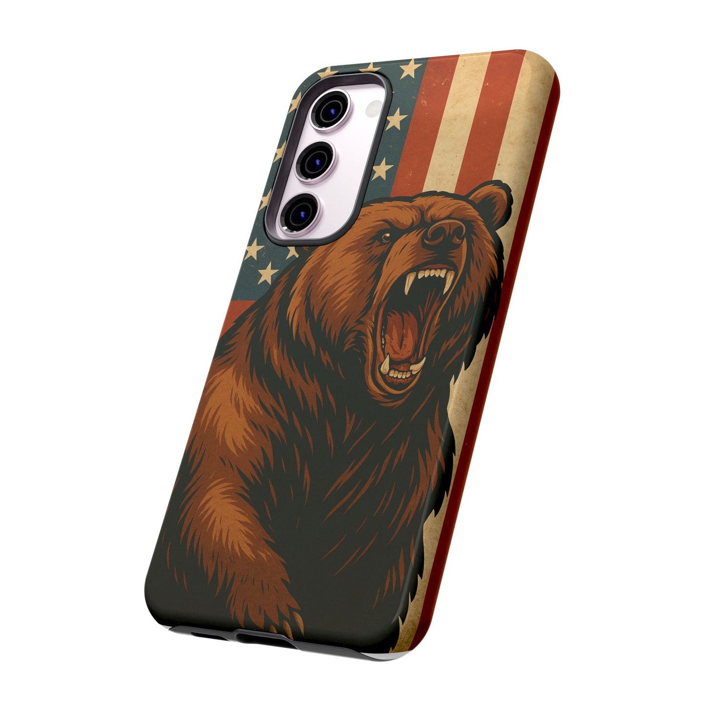 Tough Cases - Patriotic Bear Phone Case, Custom Phone Cover, Strong Protective Case, USA Flag Design, Gift for Outdoors Lovers