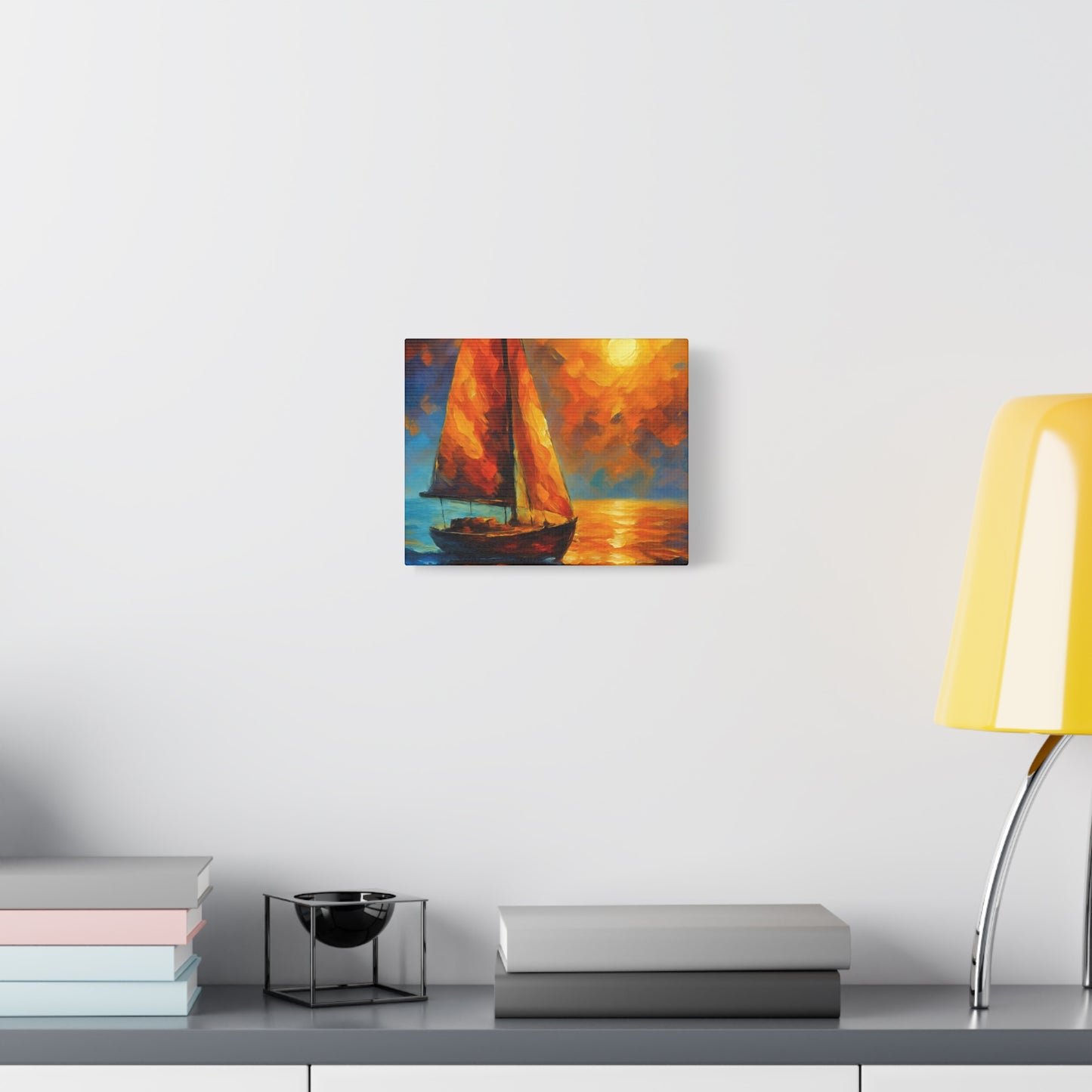 Canvas Art Print, Nautical Wall Decor, Sailboat Painting, Ocean Sunset, Home Decoration, Coastal Art