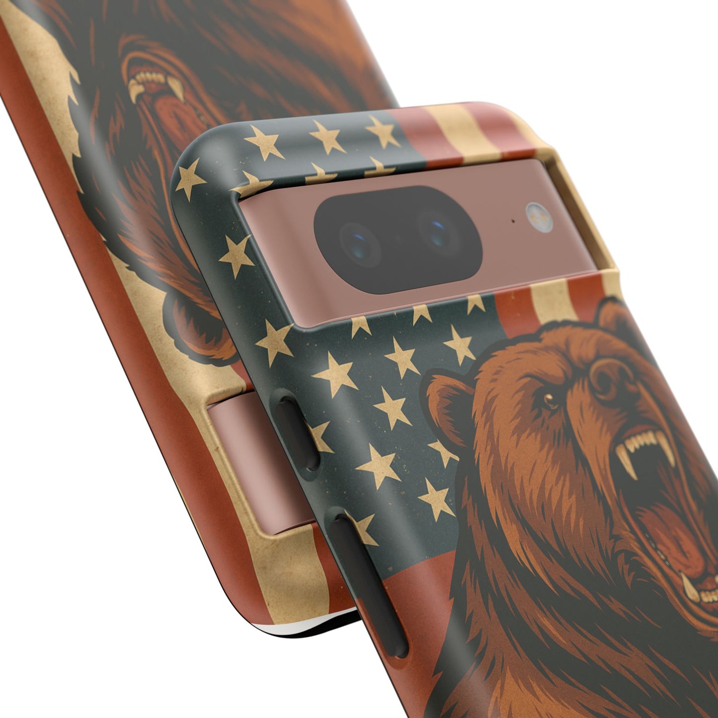 Tough Cases - Patriotic Bear Phone Case, Custom Phone Cover, Strong Protective Case, USA Flag Design, Gift for Outdoors Lovers