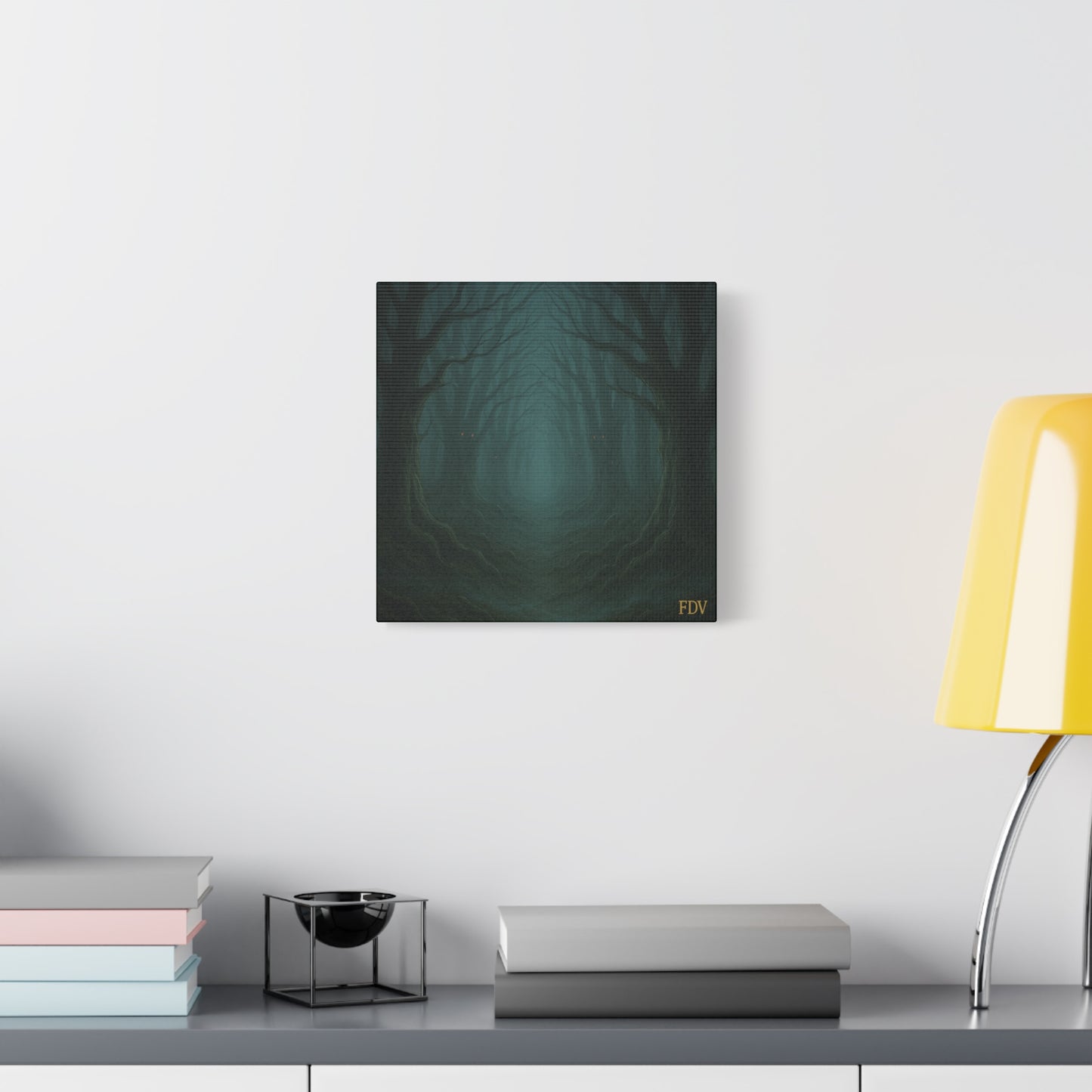 Eerie Forest Canvas Art, Spooky Home Decor, Dark Wall Hanging, Halloween Wall Art, Unique Gift for Nature Lovers, Gothic Decor