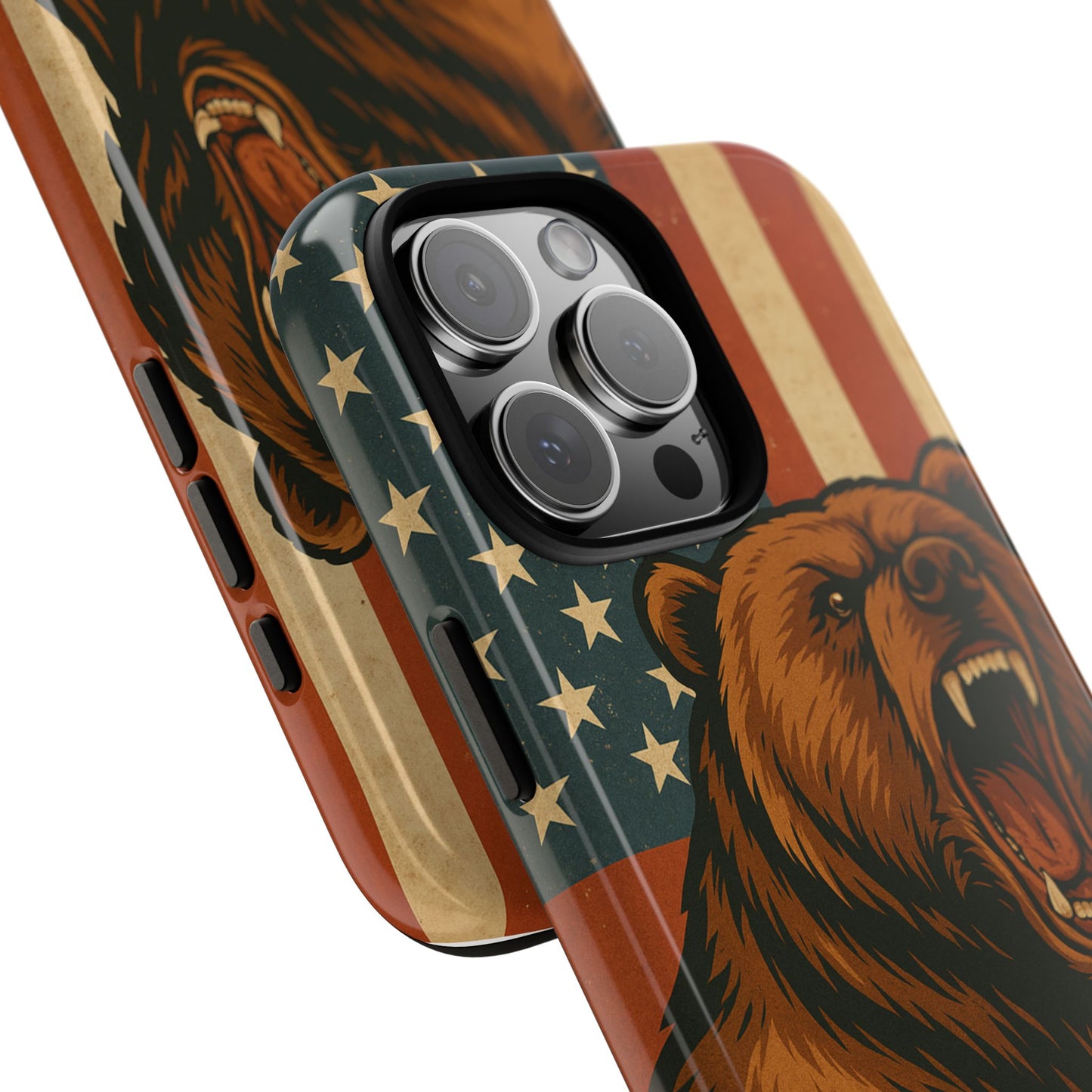 Tough Cases - Patriotic Bear Phone Case, Custom Phone Cover, Strong Protective Case, USA Flag Design, Gift for Outdoors Lovers