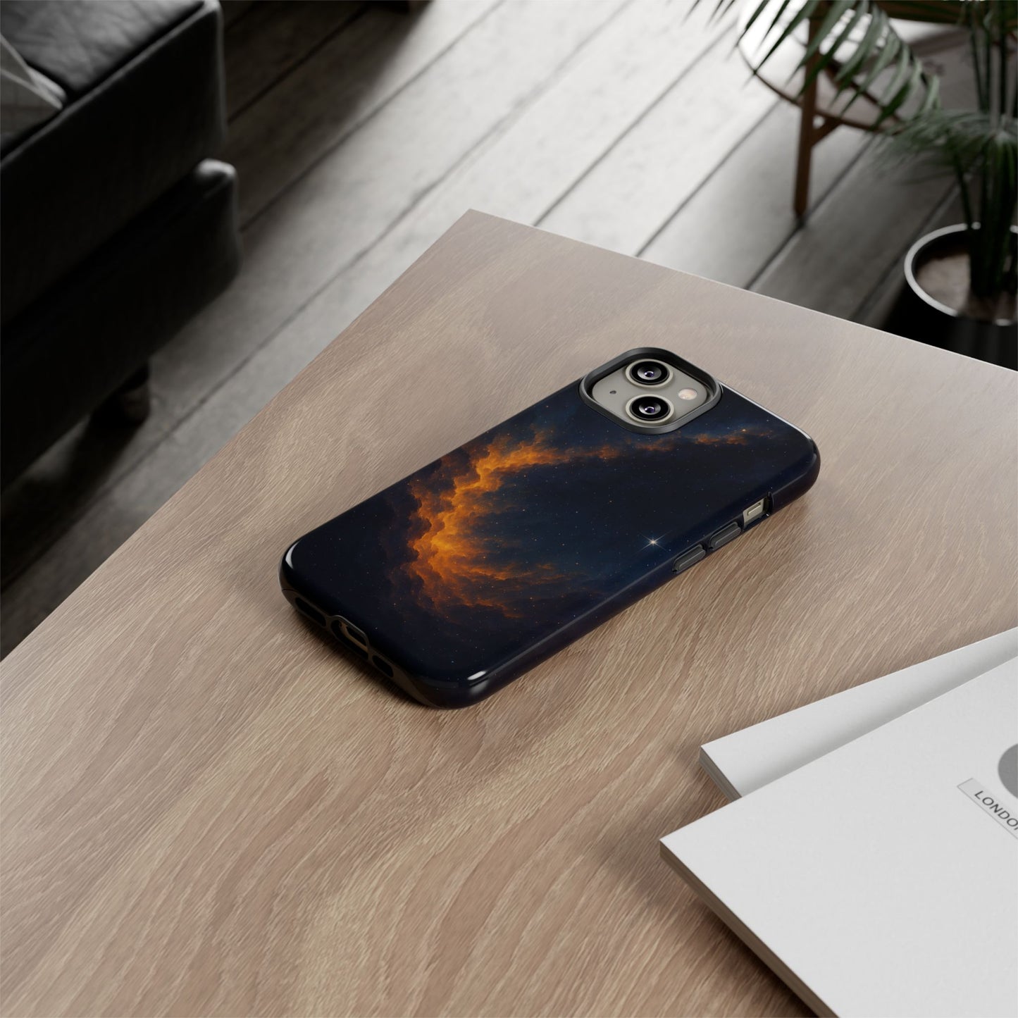 Stellar Flame – Cosmic Nebula Art Phone Case