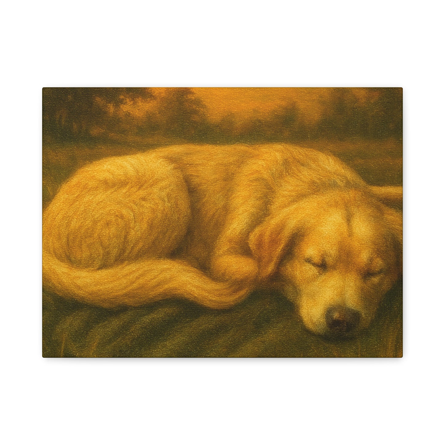 Golden Retriever Art Canvas Print, Dog Lovers Decor, Warm Home Wall Art, Gift for Pet Owners, Relaxing Pet Artwork