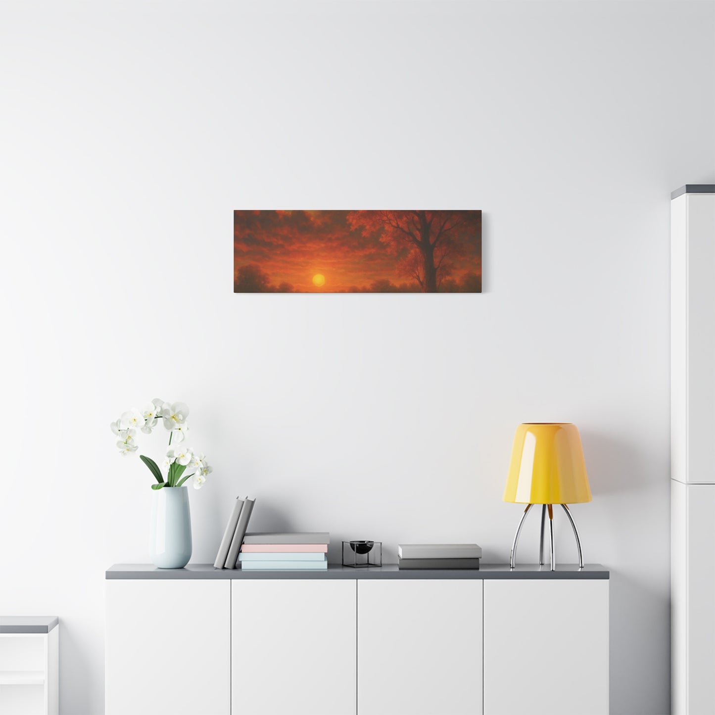 Serene Sunset Canvas Wall Art, Nature Decor, Home Aesthetic, Gift for Art Lovers, Inspiring Wall Hanging, Living Room Decoration