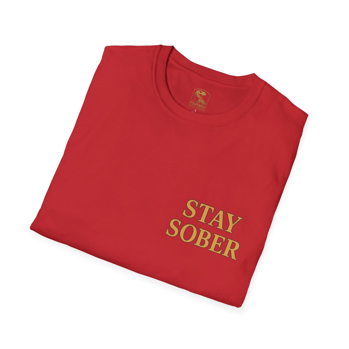 Unisex Softstyle T-Shirt - Stay Sober & Defend Peace Design, Casual Streetwear, Gift for Recovery Support, Positive Vibes, Everyday Wear