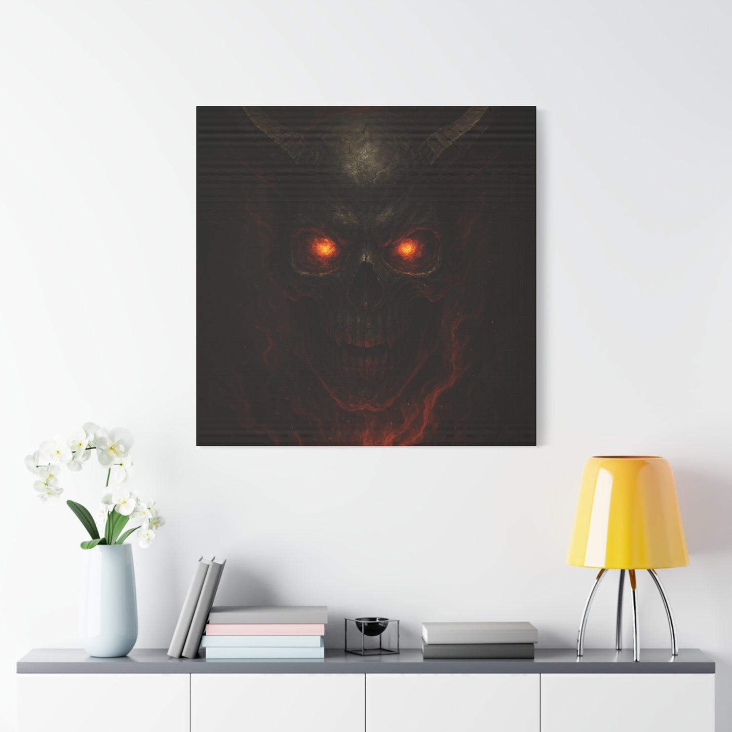 Gothic Wall Art Canvas, Dark Decor for Halloween, Gift for Horror Fans, Scary Home Wall Hanging, Edgy Room Decor