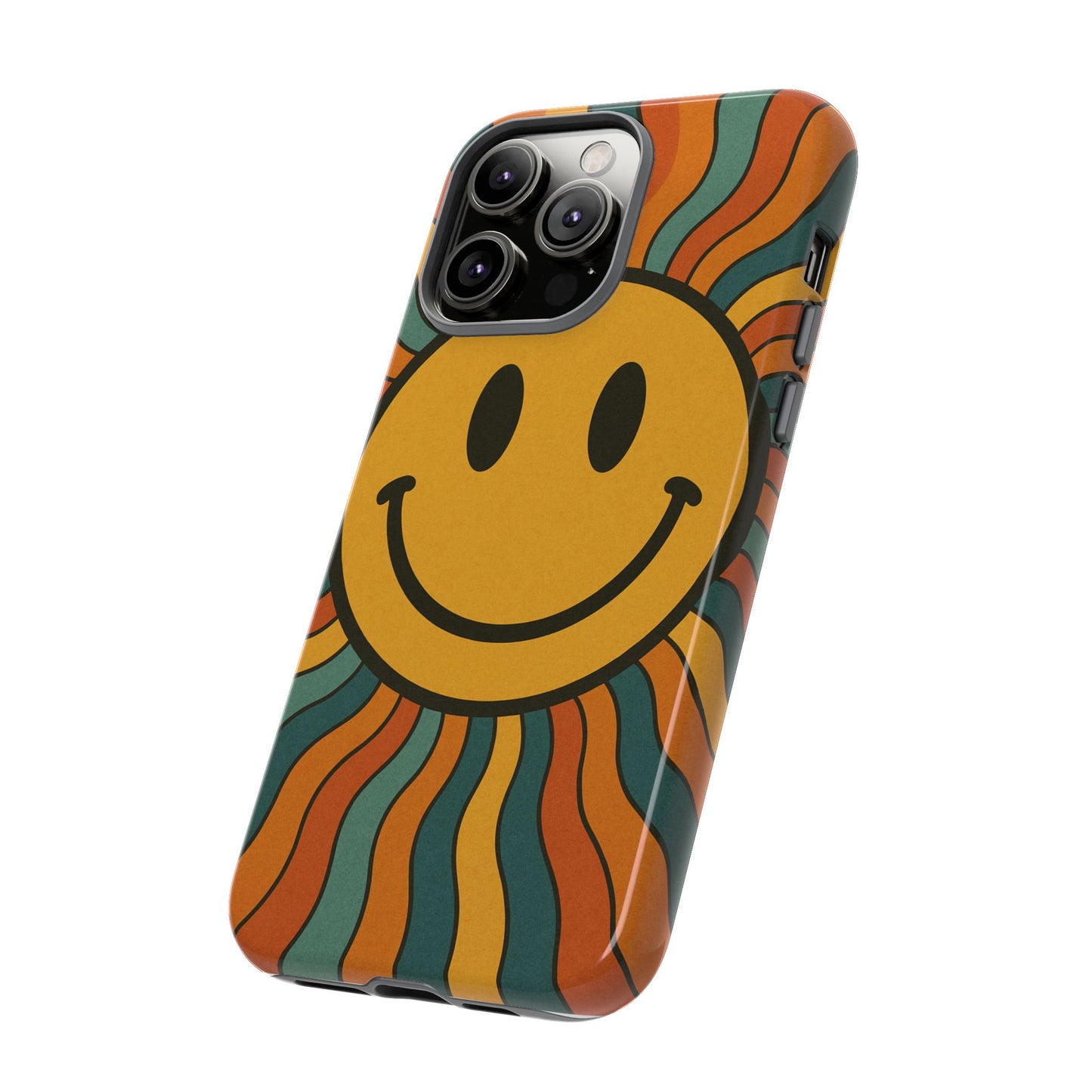 Colorful Smiley Phone Case, Retro Vibe Phone Cover, Cute Gift for Kids and Adults, Fun Protector for Everyday Use, Eco-Friendly Merchandise