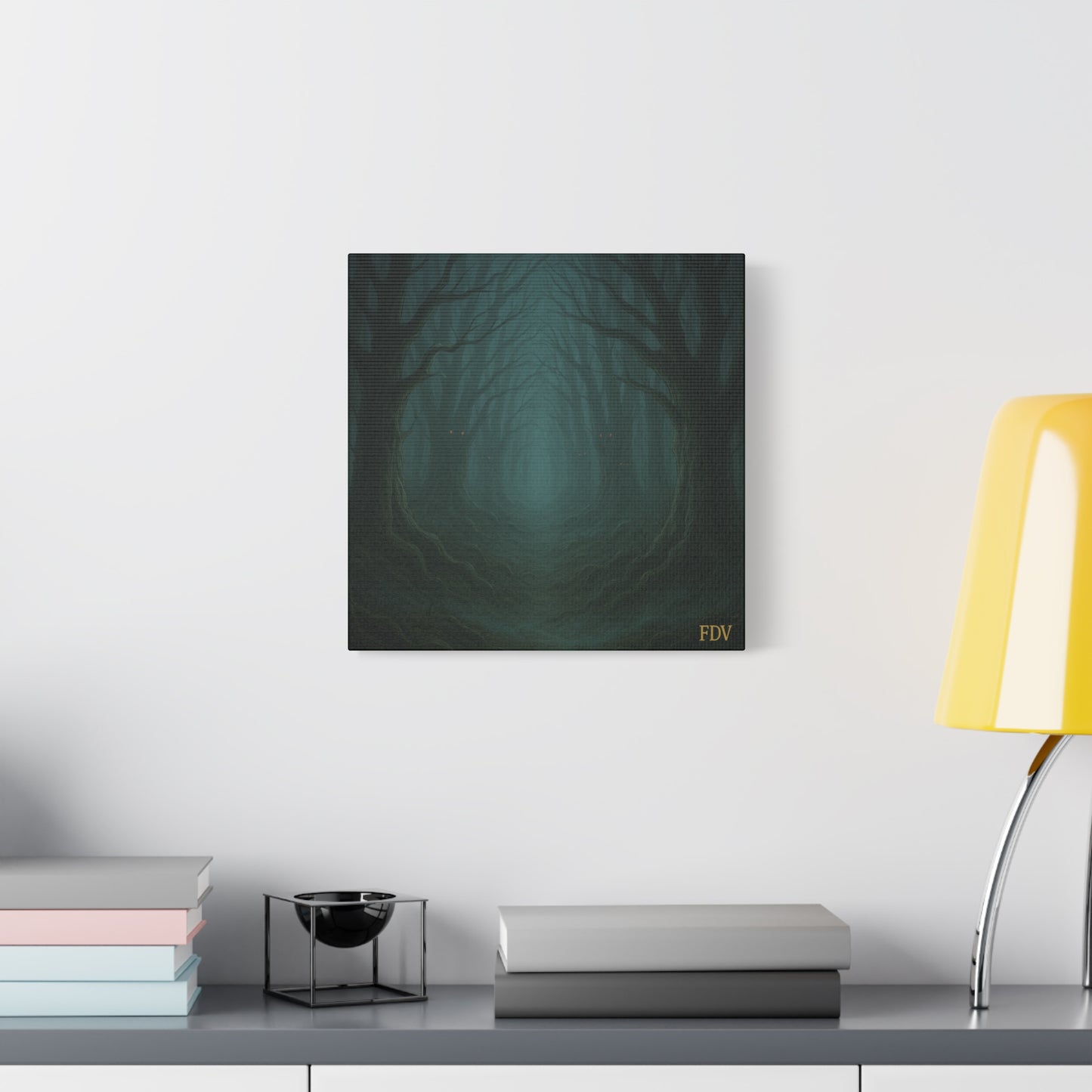Eerie Forest Canvas Art, Spooky Home Decor, Dark Wall Hanging, Halloween Wall Art, Unique Gift for Nature Lovers, Gothic Decor