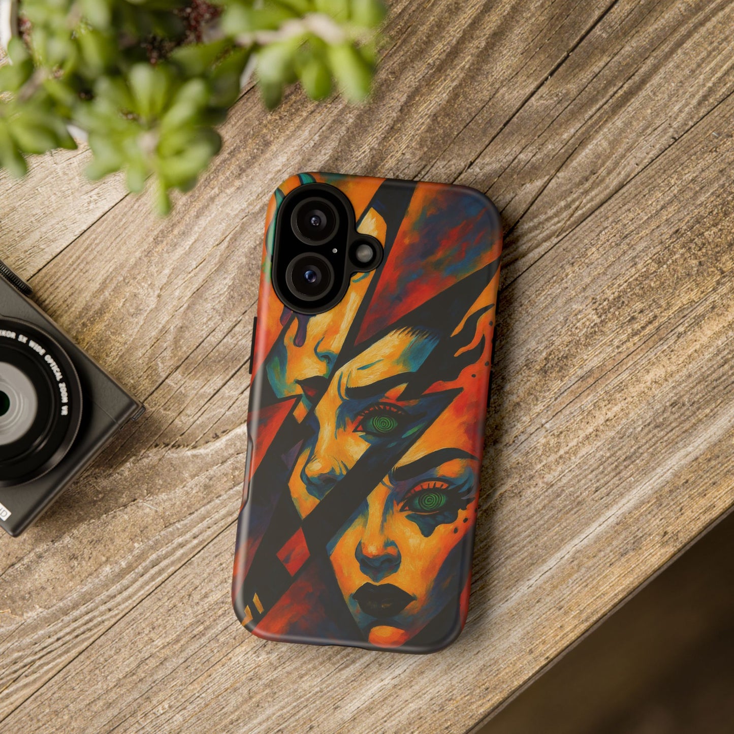 Vibrant Phone Case with Edgy Art, Tough Cases for Trendsetters, Unique Gift for Art Lovers, Colorful Phone Accessory, Protection and Style