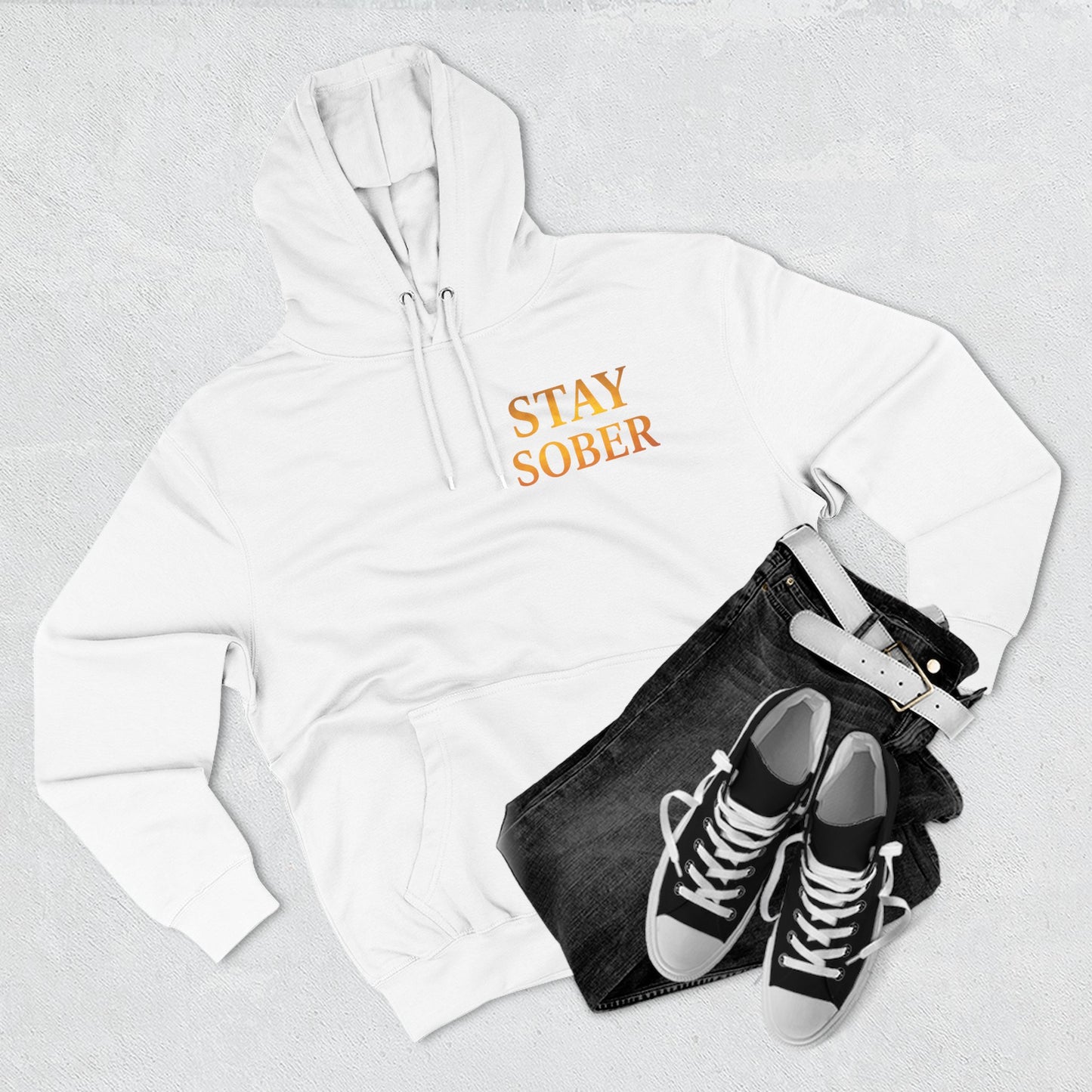 Inspirational Fleece Hoodie, Motivational Gift for Wellness, Stay Sober Apparel, Positive Affirmation Hoodie, Recovery Support Clothing