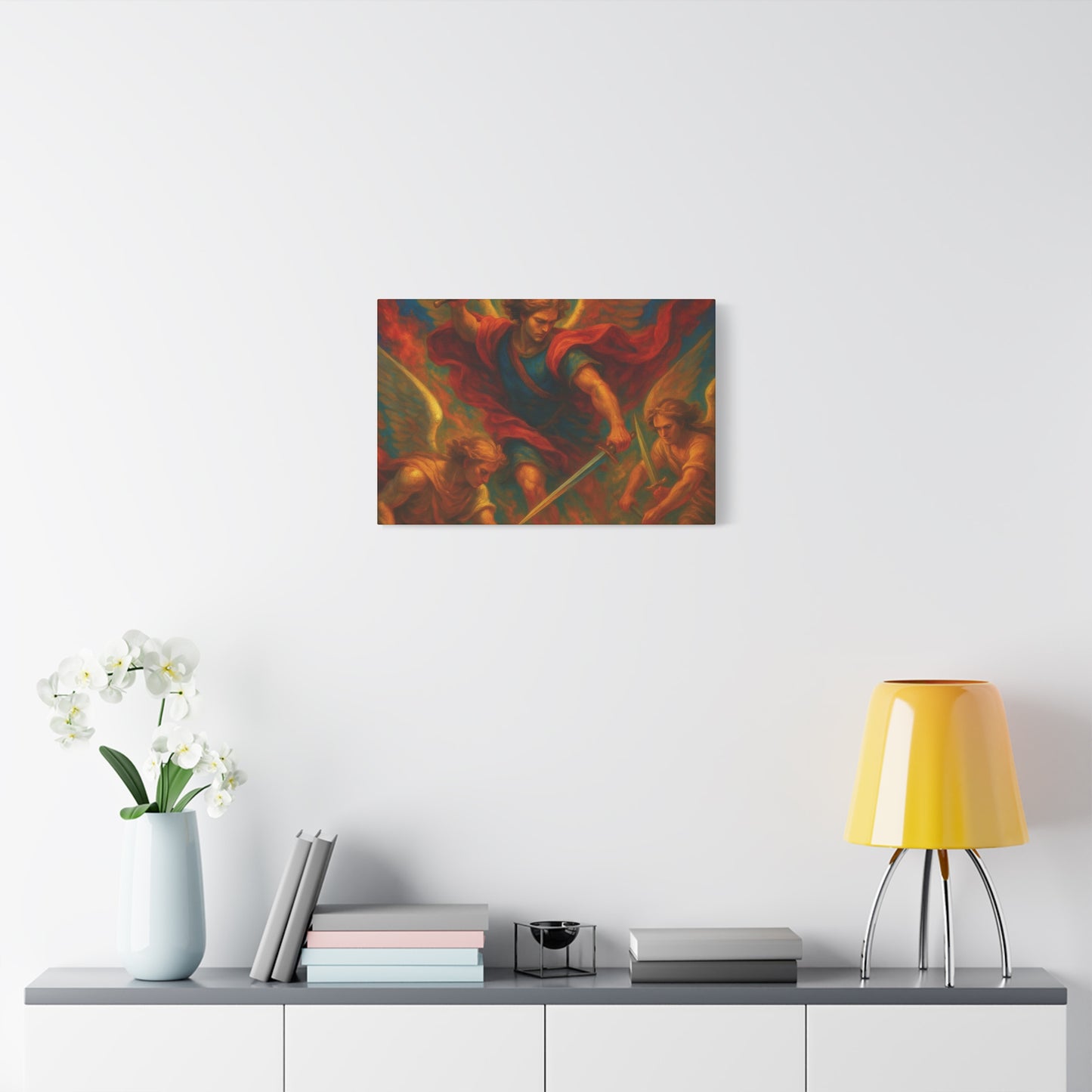 Divine Art Canvas, St Michael Wall Decor, Spiritual Home Decor, Inspirational Gift, Saint Art Print, Religious Wall Art