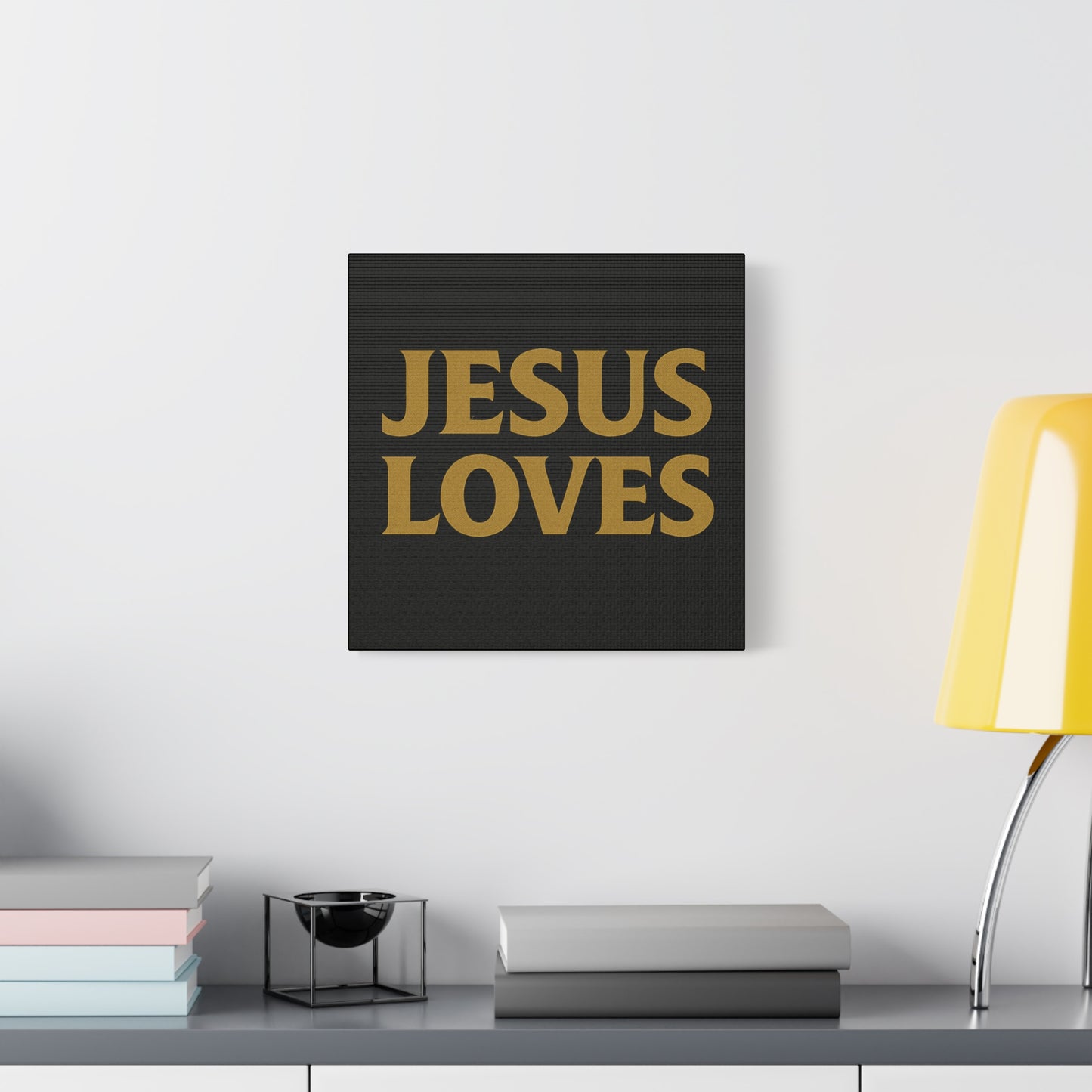 Jesus Loves Canvas Wall Art, Inspirational Home Decor, Faith-Based Gift for Christians, Religious Wall Decor