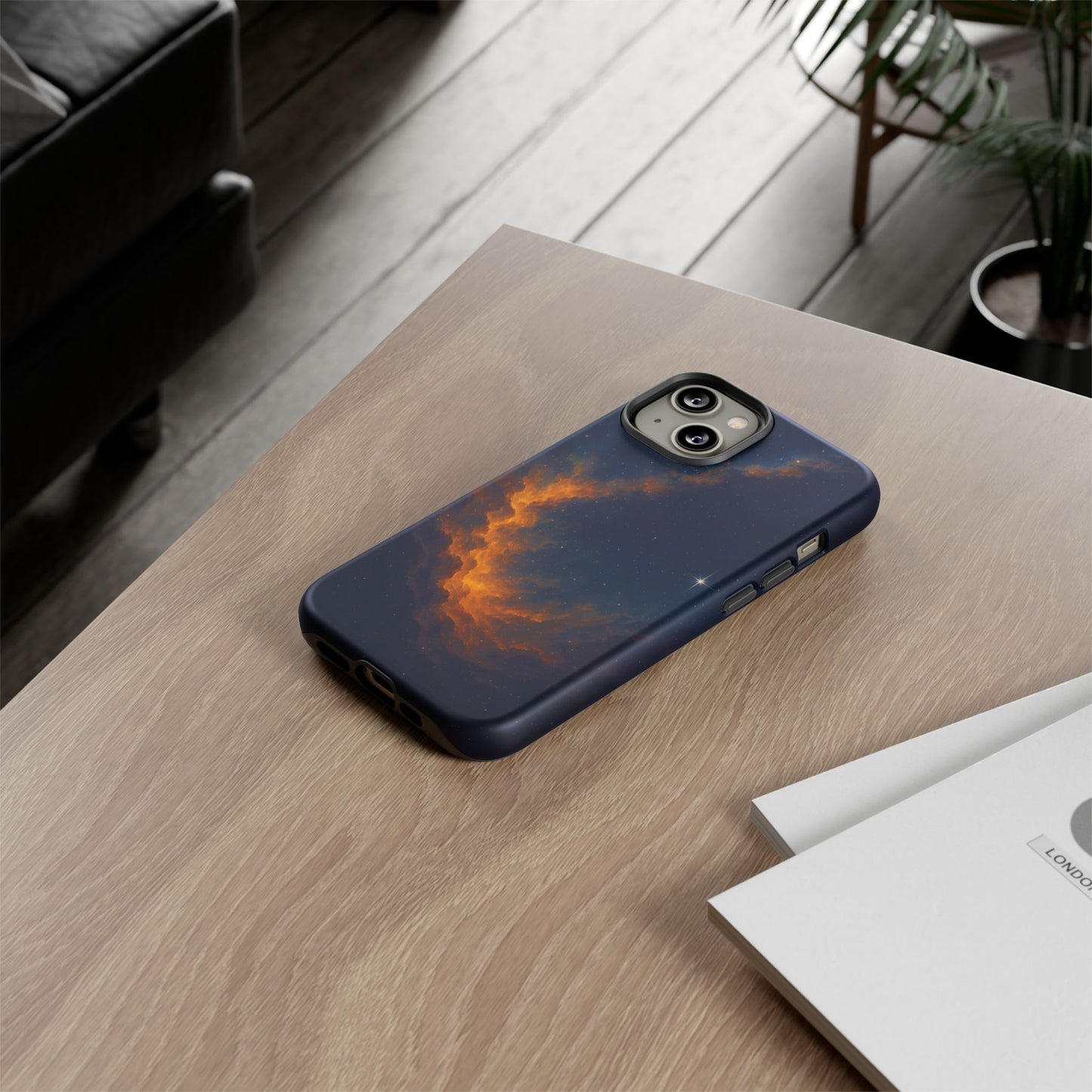 Stellar Flame – Cosmic Nebula Art Phone Case