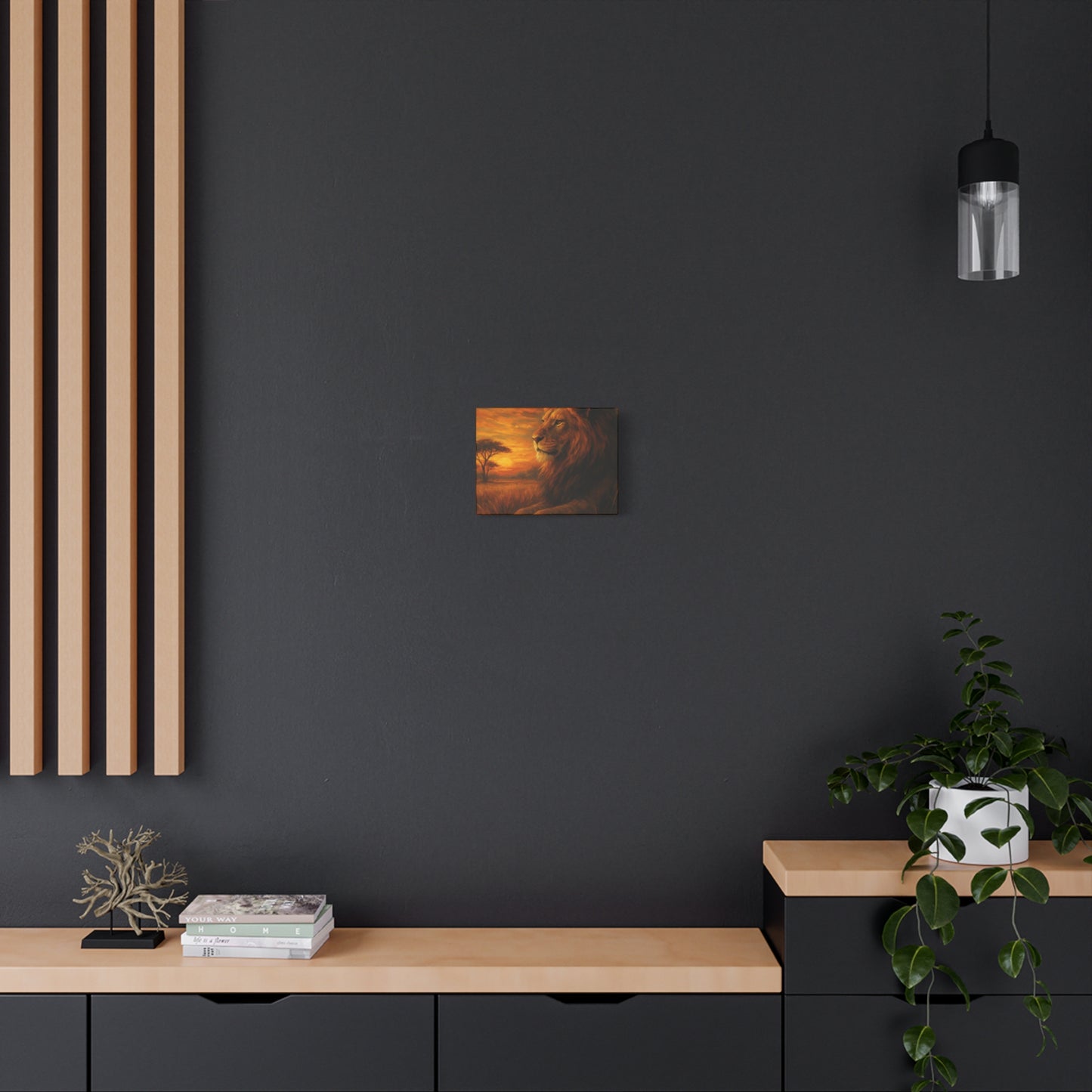 King of the Savanna - Lion Sunset Canvas