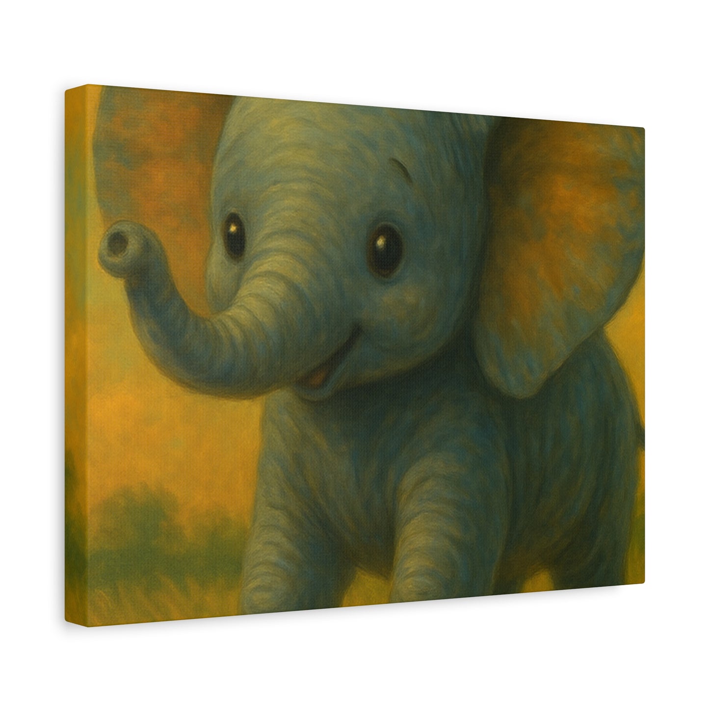 Elephant Canvas Art Print, Cute Nursery Wall Decor, Kids Room Art, Baby Shower Gift, Animal Lover Gift