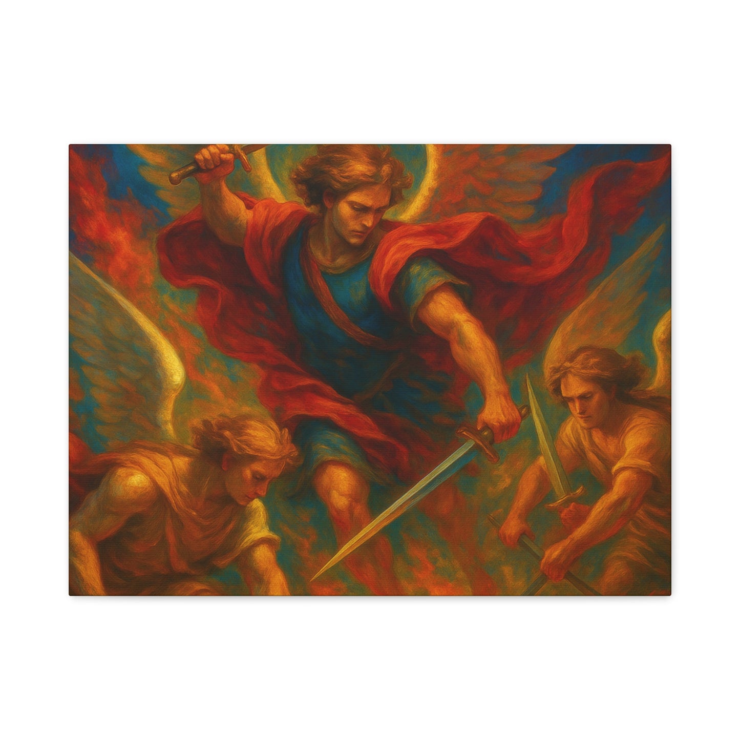 Divine Art Canvas, St Michael Wall Decor, Spiritual Home Decor, Inspirational Gift, Saint Art Print, Religious Wall Art