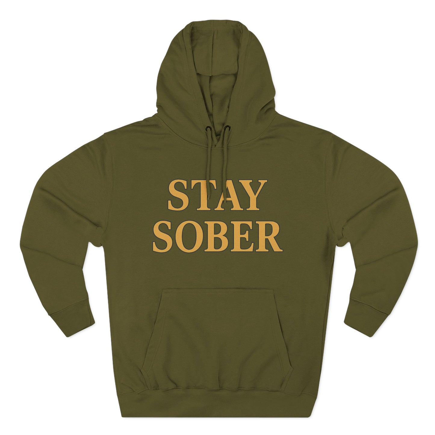 Stay Sober x Faith Hoodie – Gold & Black Christian Recovery Design