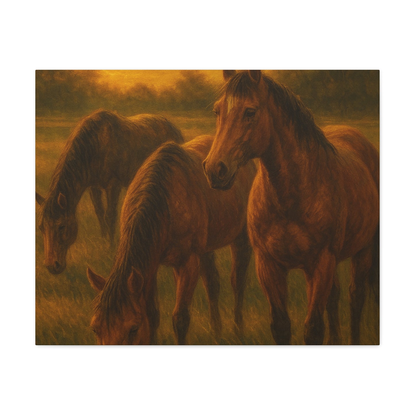 Rustic Horse Artwork Canvas, Equine Home Decor, Horse Lover Gift, Farmhouse Wall Art, Equestrian Decor, Nature Inspired