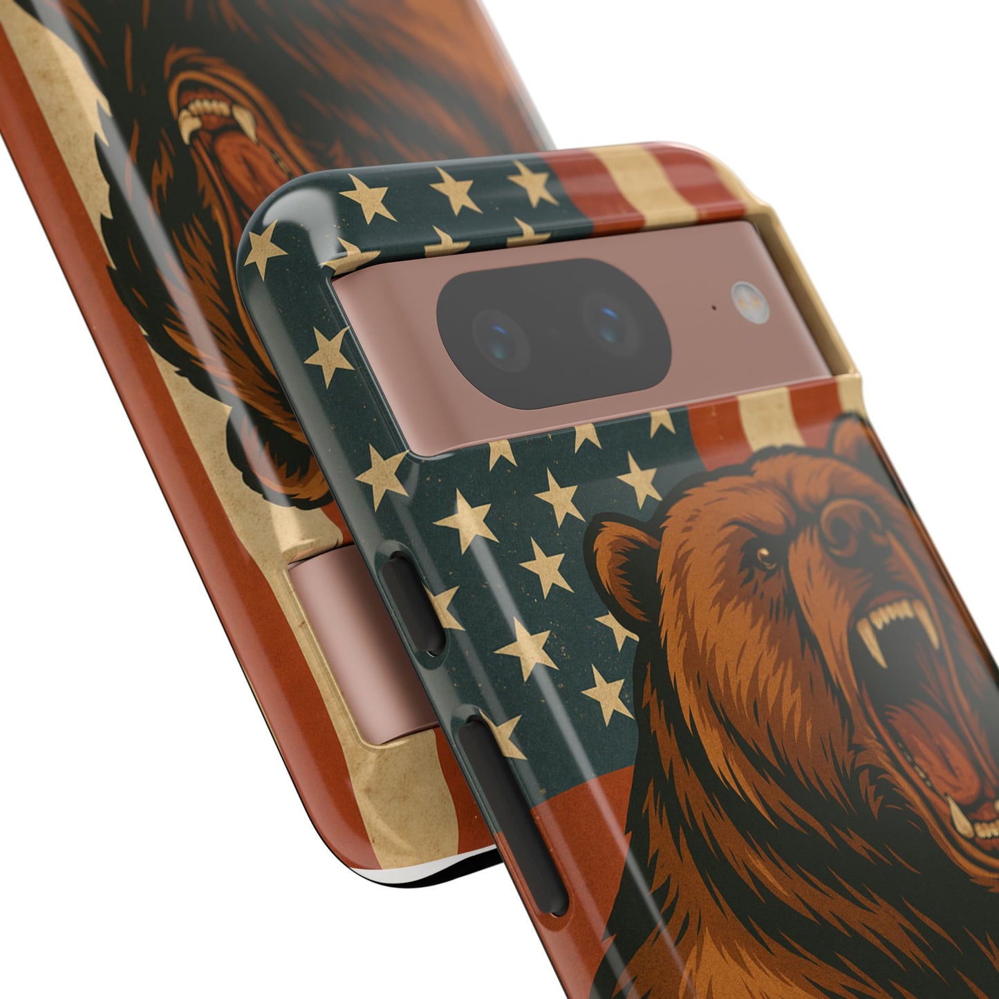 Tough Cases - Patriotic Bear Phone Case, Custom Phone Cover, Strong Protective Case, USA Flag Design, Gift for Outdoors Lovers