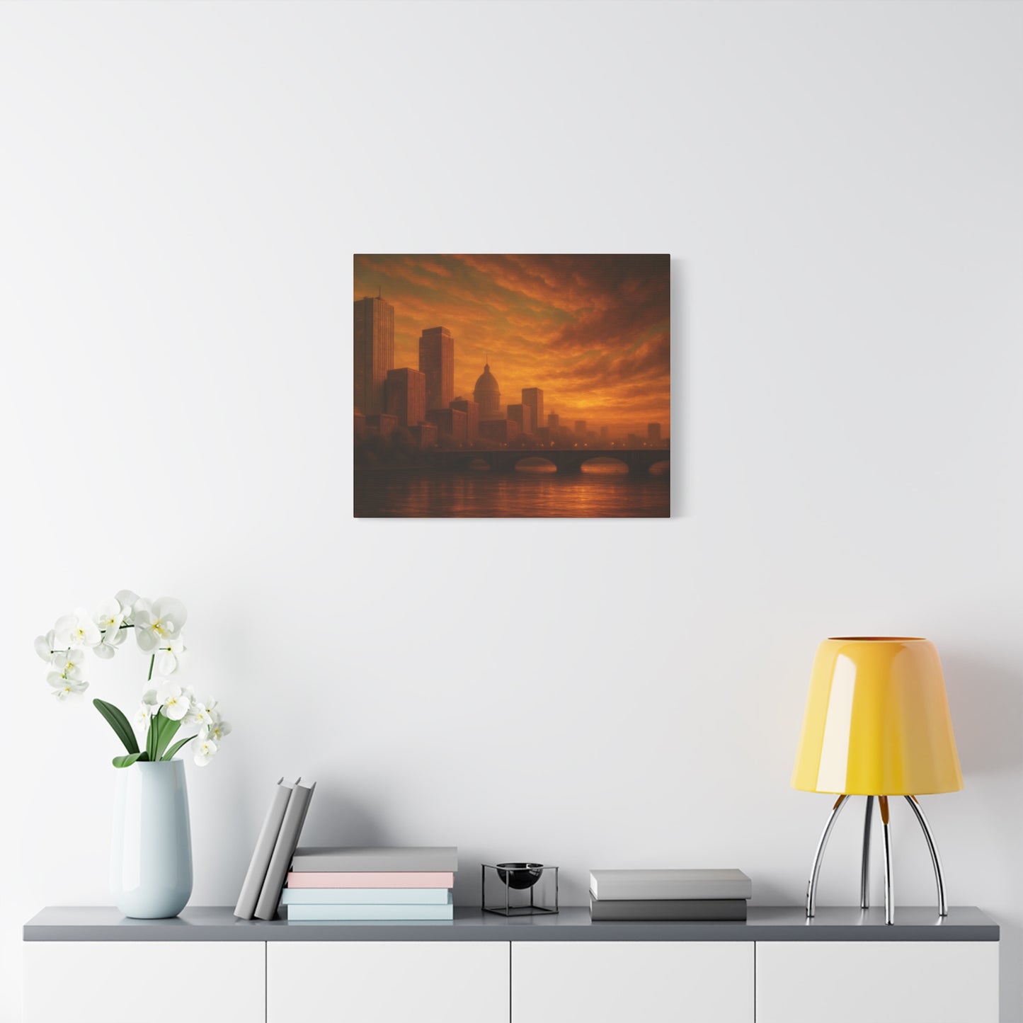 Sunset Cityscape Wall Art, Canvas Print, Home Decor, Urban Landscape, Unique Gift, Modern Art, Interior Design
