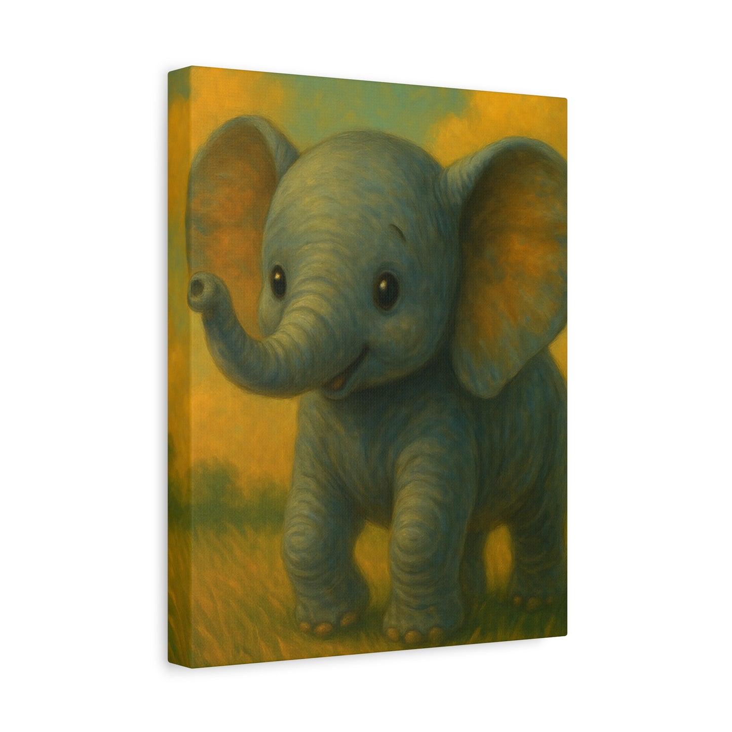 Elephant Canvas Art Print, Cute Nursery Wall Decor, Kids Room Art, Baby Shower Gift, Animal Lover Gift