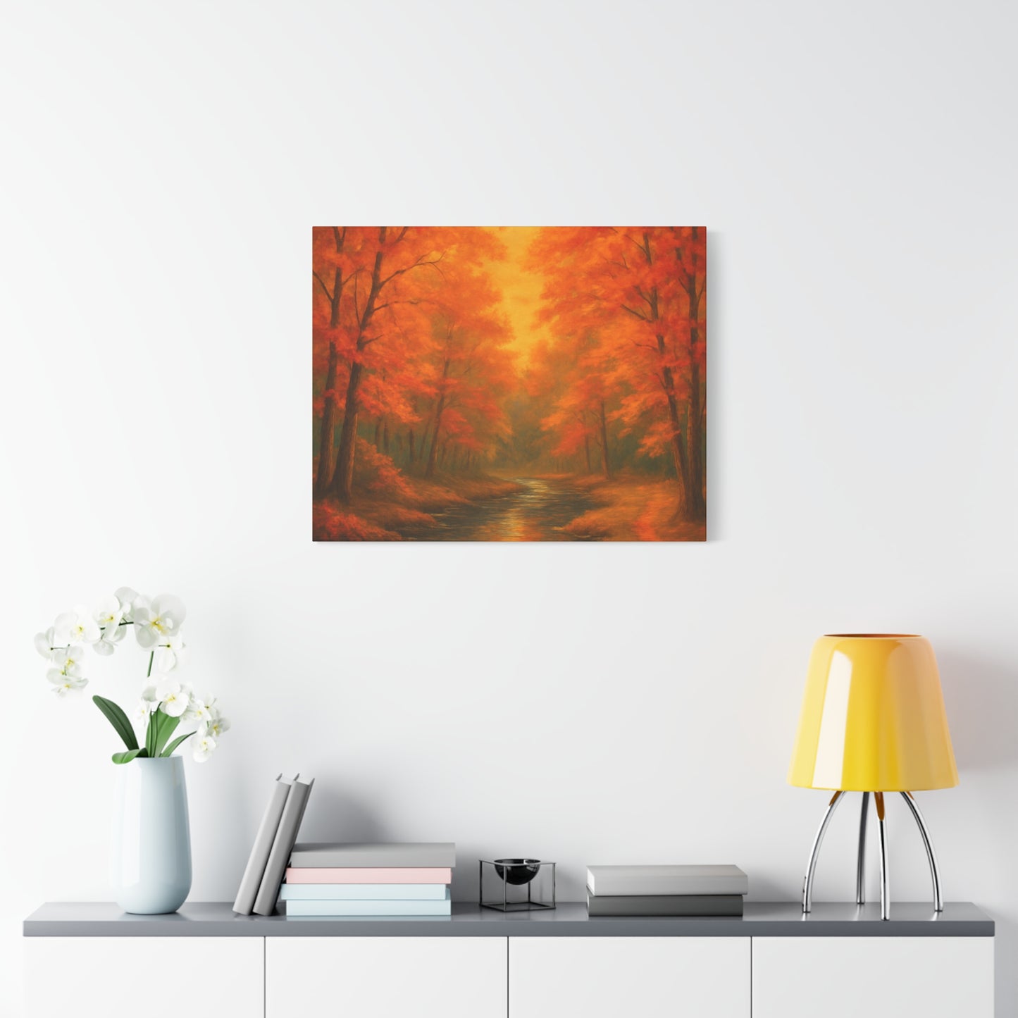 Autumn Forest Canvas Art Print, Fall Home Decor, Cozy Wall Art, Nature Inspired Gallery, Seasonal Decoration