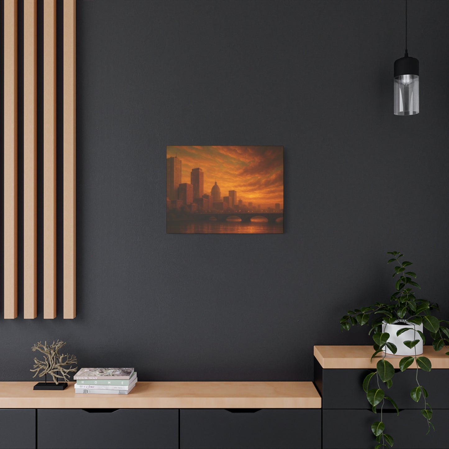 Sunset Cityscape Wall Art, Canvas Print, Home Decor, Urban Landscape, Unique Gift, Modern Art, Interior Design
