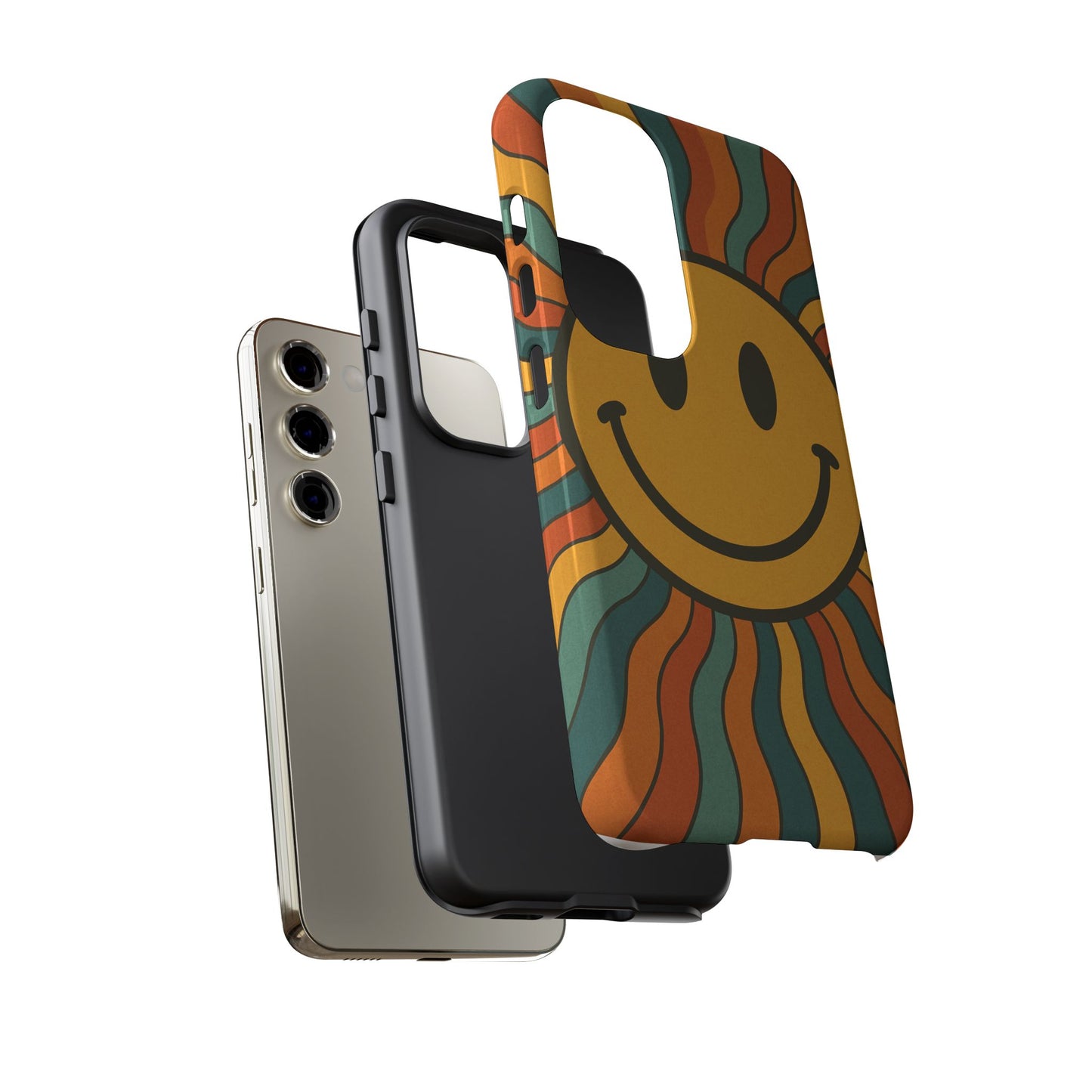 Colorful Smiley Phone Case, Retro Vibe Phone Cover, Cute Gift for Kids and Adults, Fun Protector for Everyday Use, Eco-Friendly Merchandise