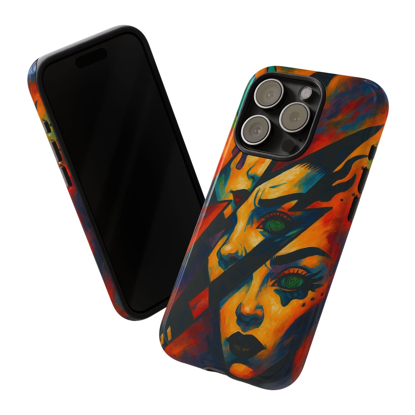 Vibrant Phone Case with Edgy Art, Tough Cases for Trendsetters, Unique Gift for Art Lovers, Colorful Phone Accessory, Protection and Style