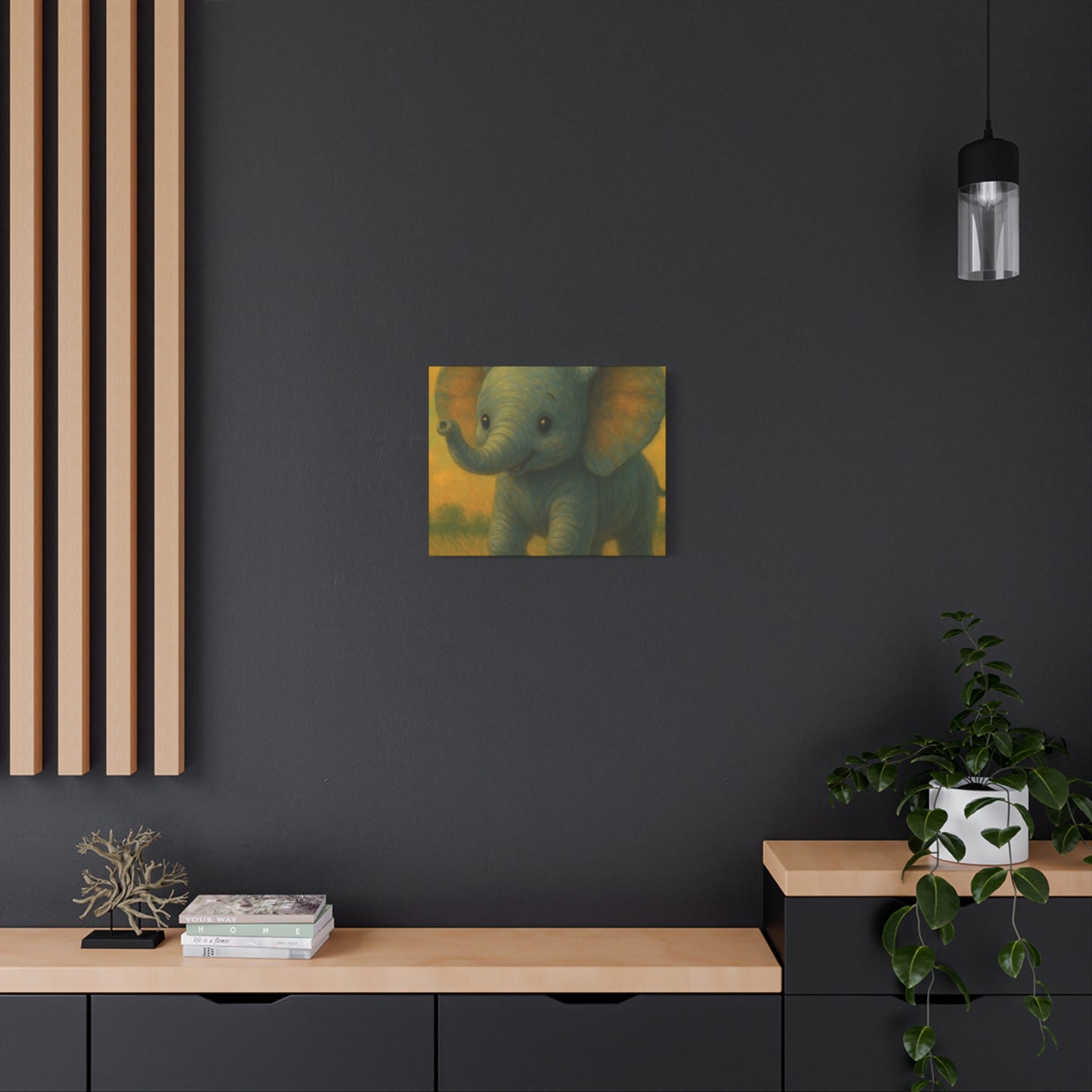 Elephant Canvas Art Print, Cute Nursery Wall Decor, Kids Room Art, Baby Shower Gift, Animal Lover Gift