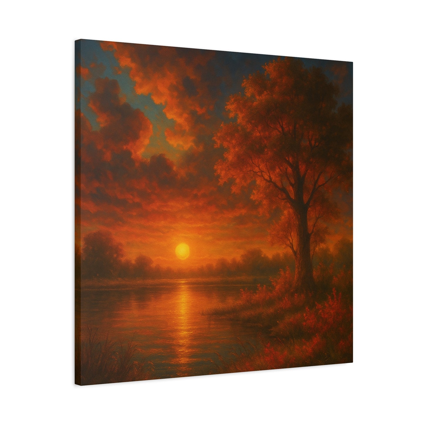 Serene Sunset Canvas Wall Art, Nature Decor, Home Aesthetic, Gift for Art Lovers, Inspiring Wall Hanging, Living Room Decoration