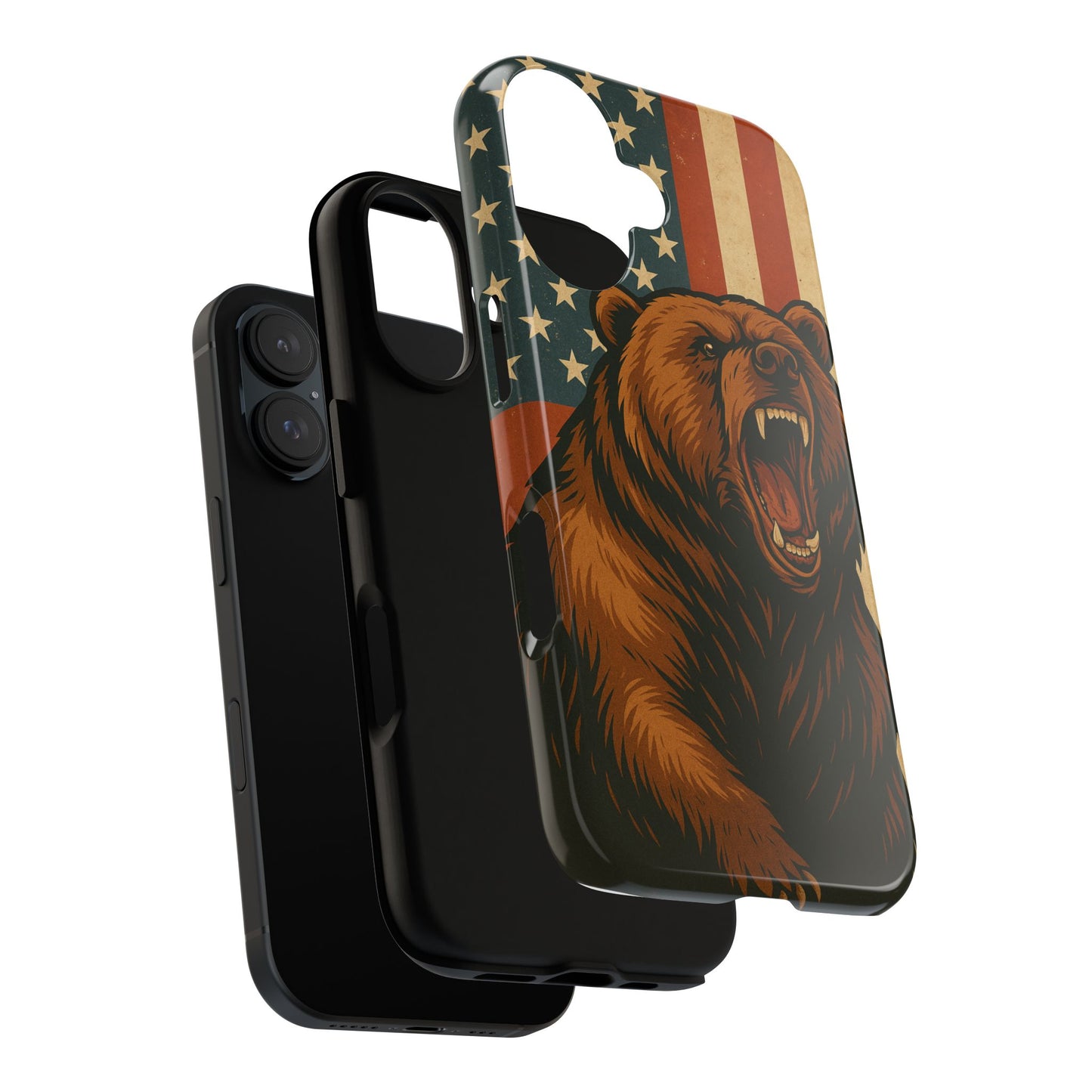 Tough Cases - Patriotic Bear Phone Case, Custom Phone Cover, Strong Protective Case, USA Flag Design, Gift for Outdoors Lovers