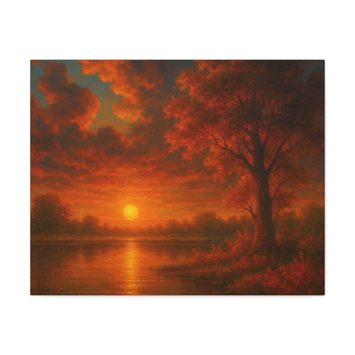 Serene Sunset Canvas Wall Art, Nature Decor, Home Aesthetic, Gift for Art Lovers, Inspiring Wall Hanging, Living Room Decoration