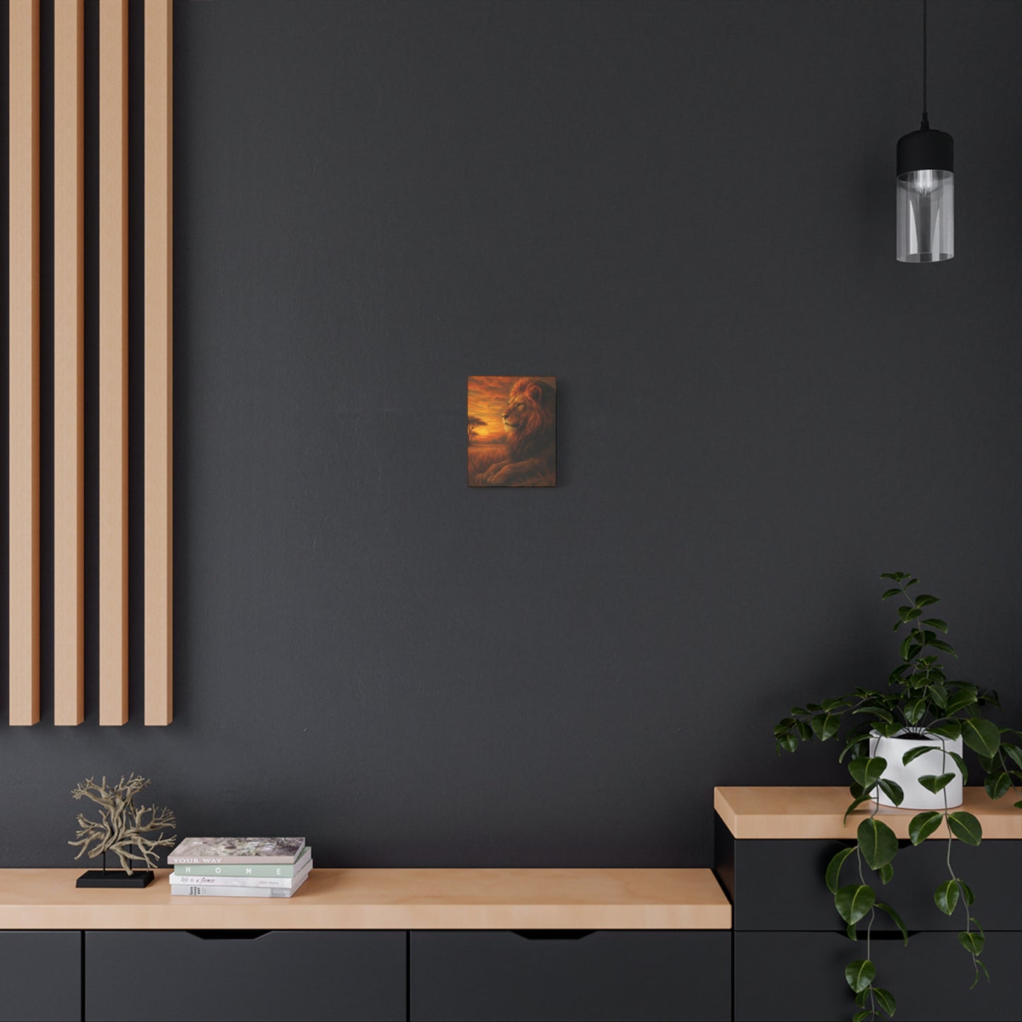 King of the Savanna - Lion Sunset Canvas