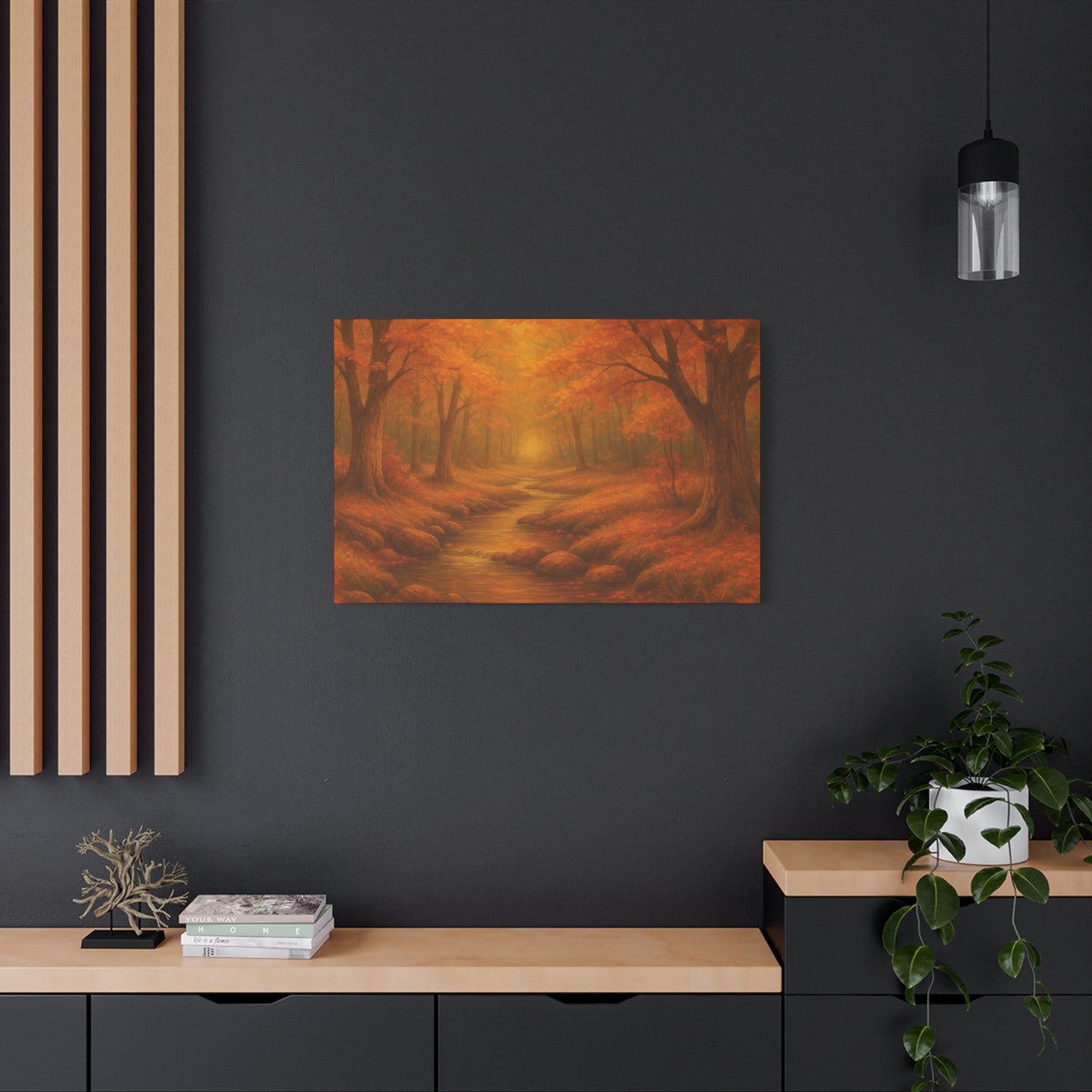Autumn Landscape Canvas Print, Cozy Home Decor, Fall Wall Art, Nature Inspired Gift, Thanksgiving Decoration
