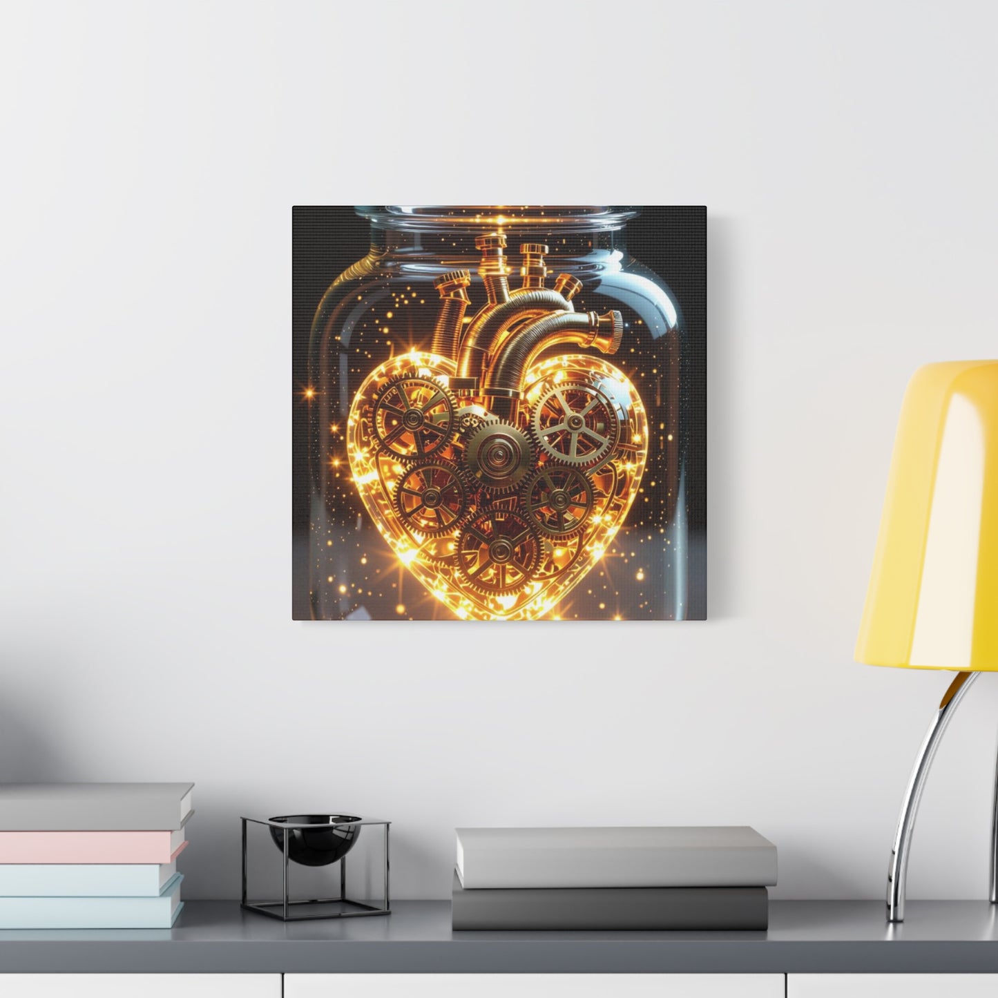 Steampunk Heart Canvas Wall Art, Perfect for Home Decor, Love Gifts, Industrial Style Decor, Unique Gift for Him/Her, Heart Gear Canvas