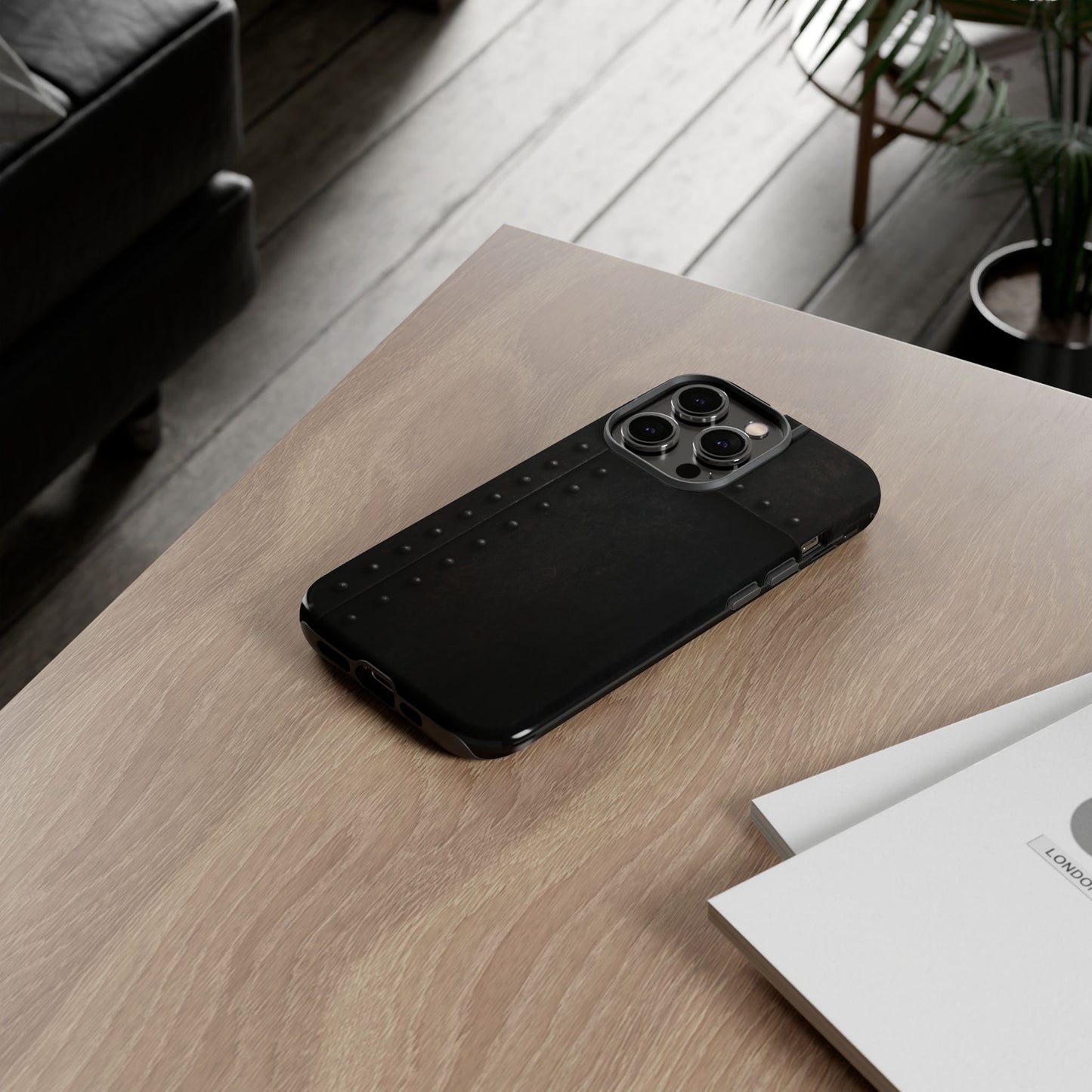 Steel & Smoke – Riveted Shadows Phone Case