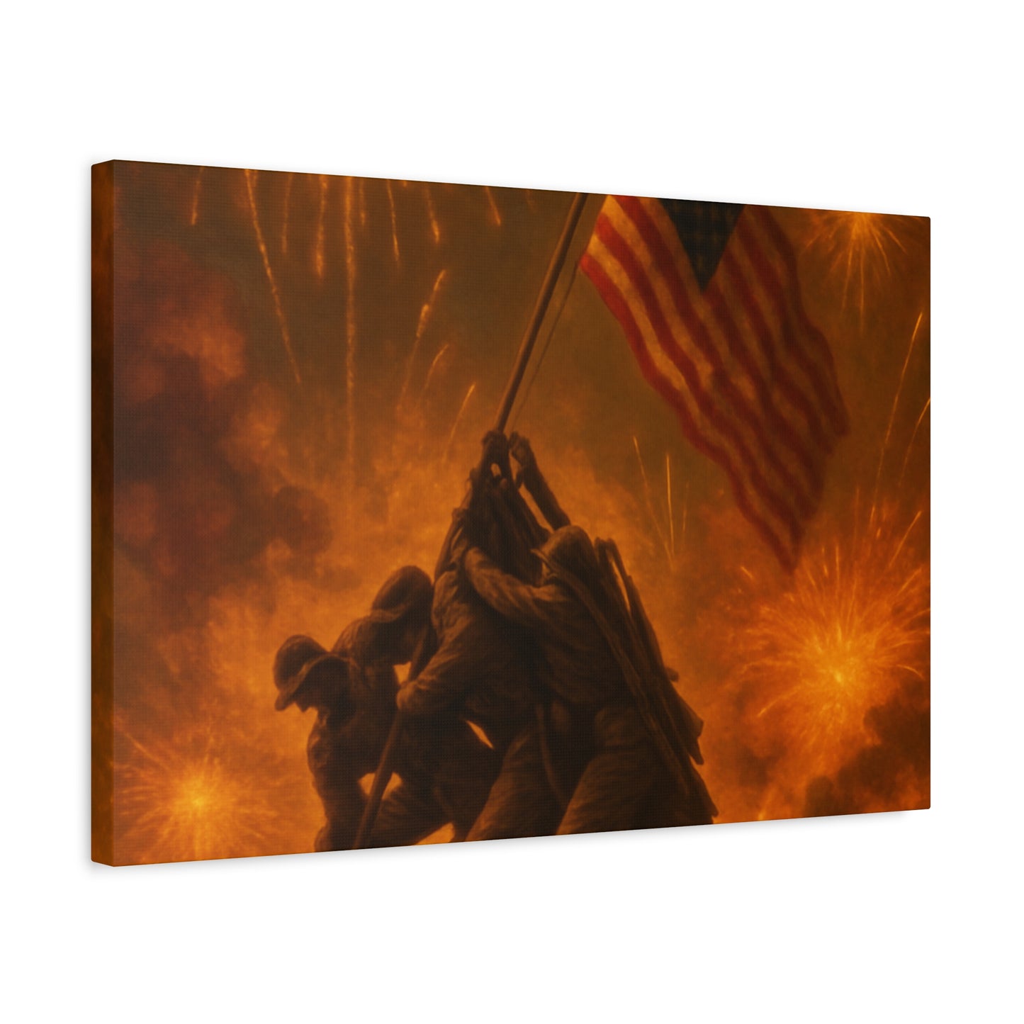 Patriotic Matte Canvas Wall Art, Military Tribute Decor, Independence Day Decoration, Veteran's Day Gift, Home Gallery Display