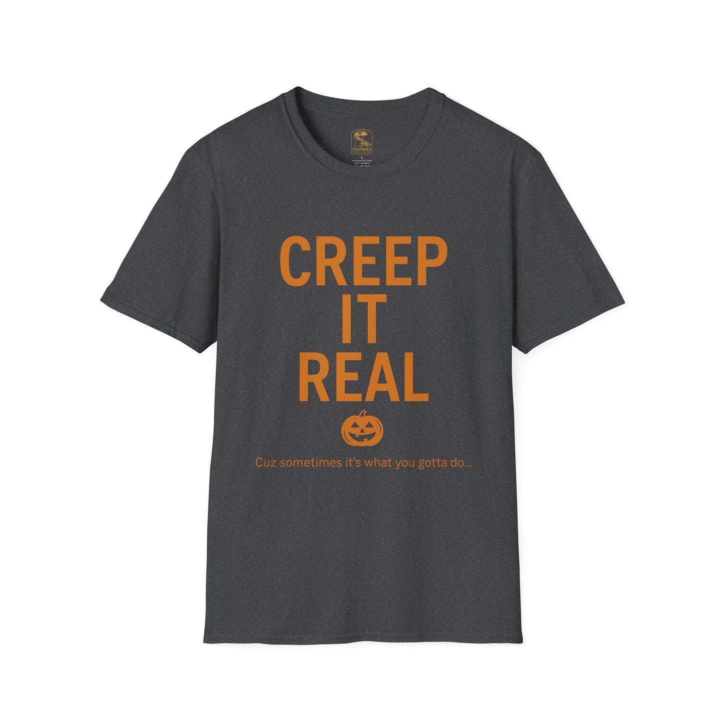 Creep It Real Halloween T-Shirt, Unisex Softstyle Tee, Halloween Gift, Fall Apparel, Pumpkin Shirt, Spooky Season Wear
