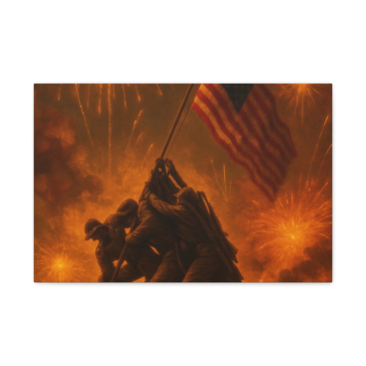 Patriotic Matte Canvas Wall Art, Military Tribute Decor, Independence Day Decoration, Veteran's Day Gift, Home Gallery Display