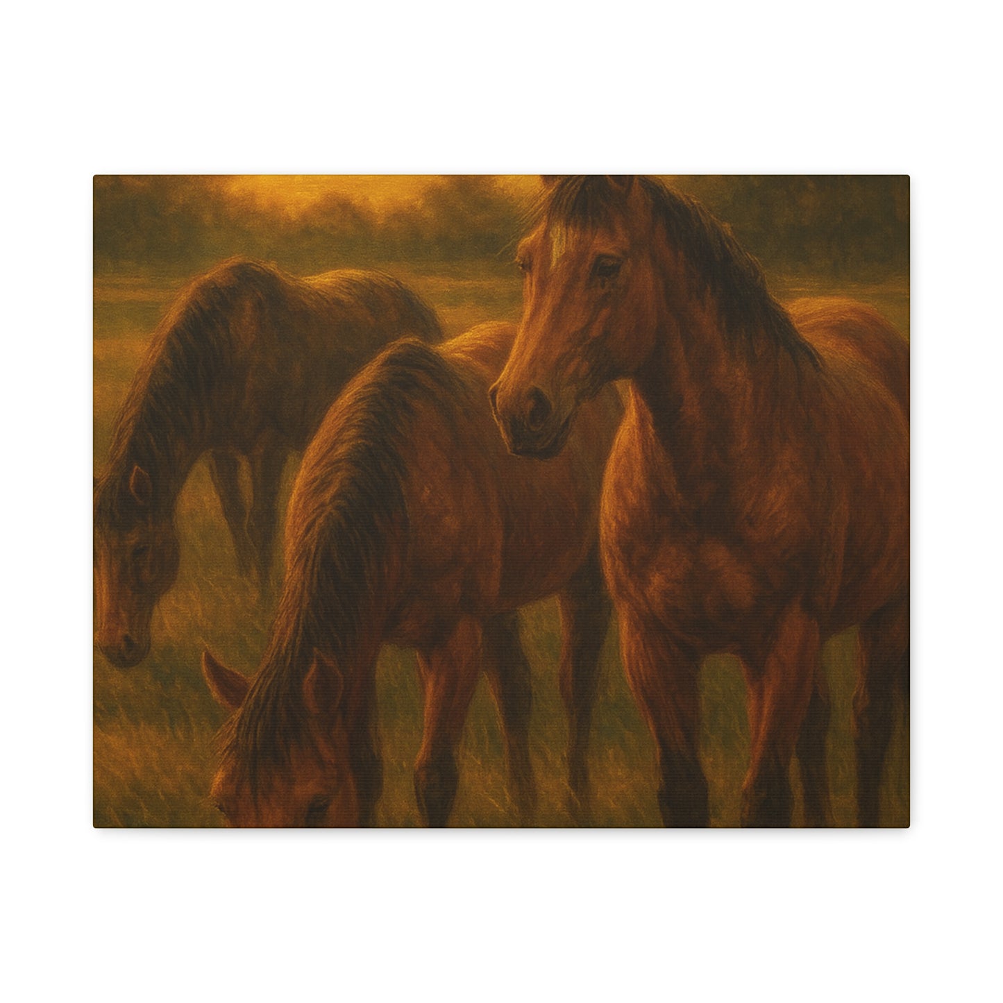 Rustic Horse Artwork Canvas, Equine Home Decor, Horse Lover Gift, Farmhouse Wall Art, Equestrian Decor, Nature Inspired