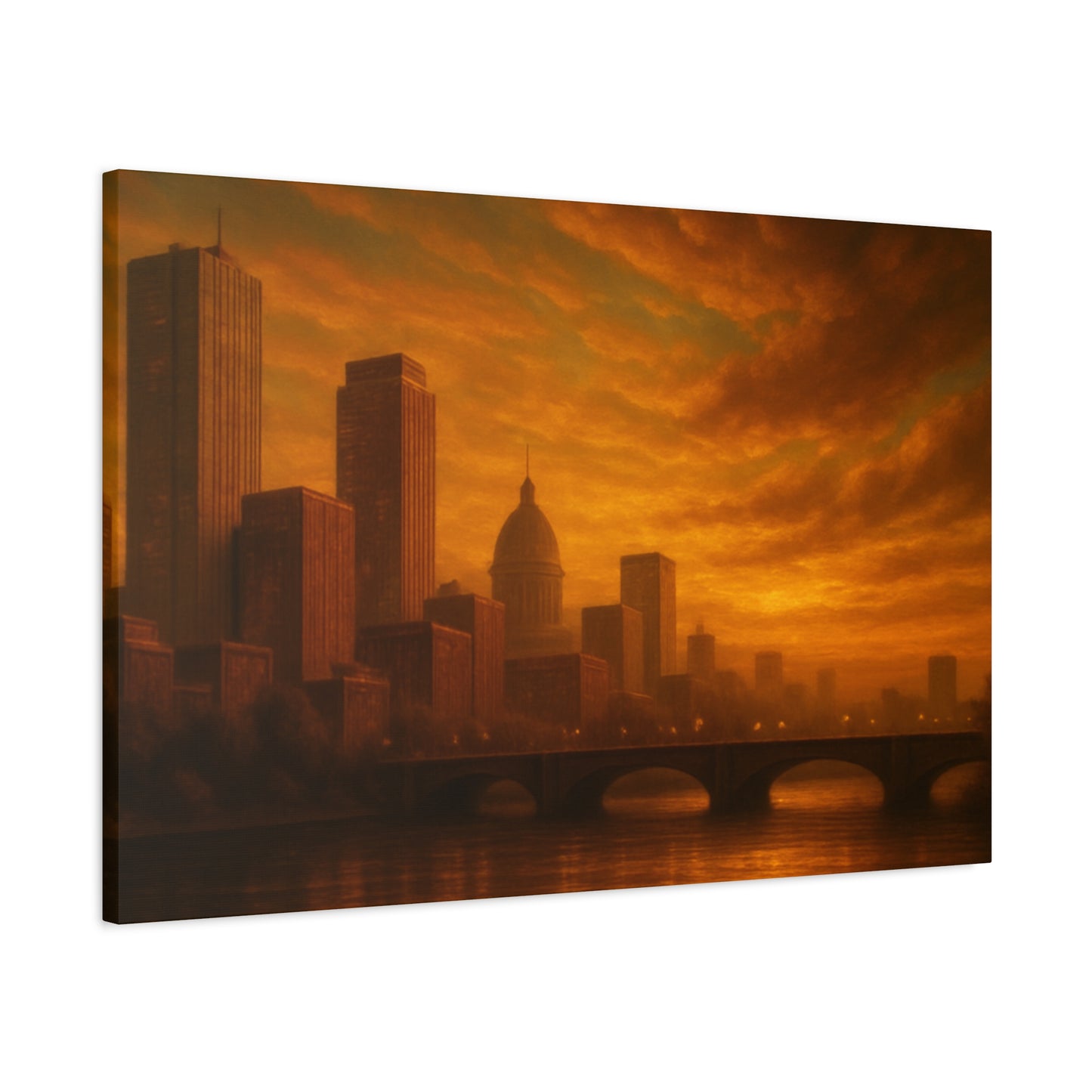Sunset Cityscape Wall Art, Canvas Print, Home Decor, Urban Landscape, Unique Gift, Modern Art, Interior Design
