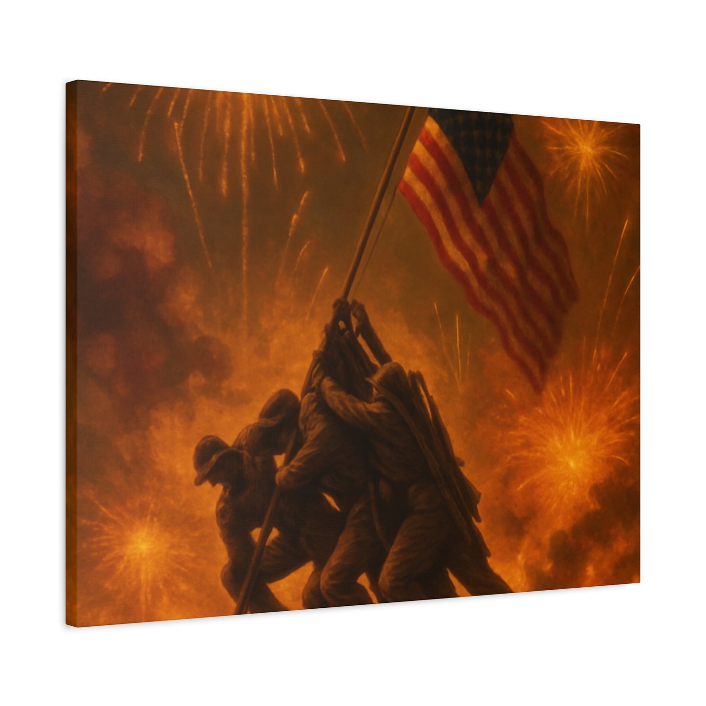 Patriotic Matte Canvas Wall Art, Military Tribute Decor, Independence Day Decoration, Veteran's Day Gift, Home Gallery Display