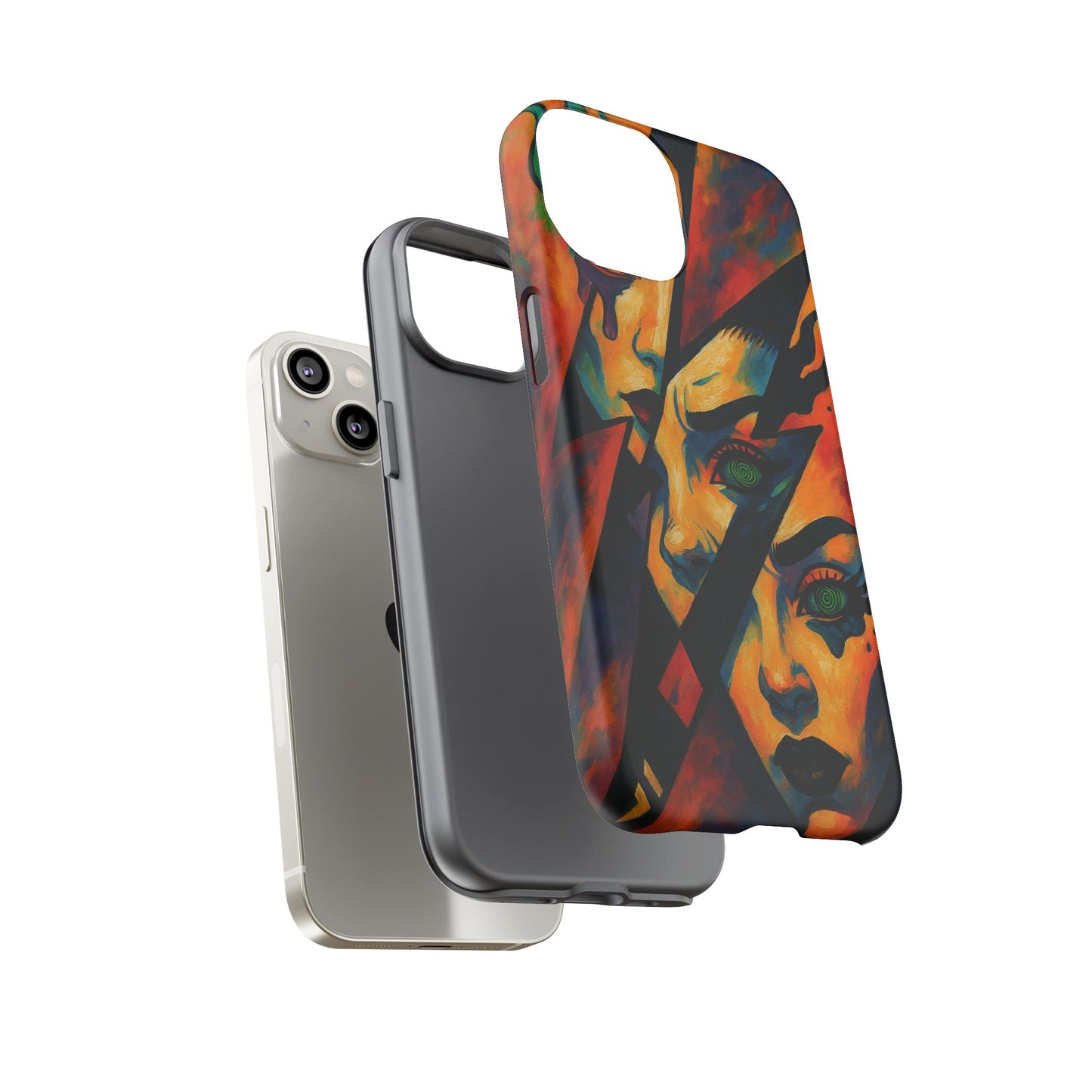 Vibrant Phone Case with Edgy Art, Tough Cases for Trendsetters, Unique Gift for Art Lovers, Colorful Phone Accessory, Protection and Style