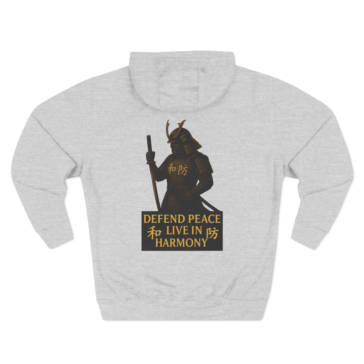 Samurai hoodie- Stay Sober, Defend Peace | Cozy Sweatshirt for Wellness, Gratitude Gifts, Motivation, Mindfulness
