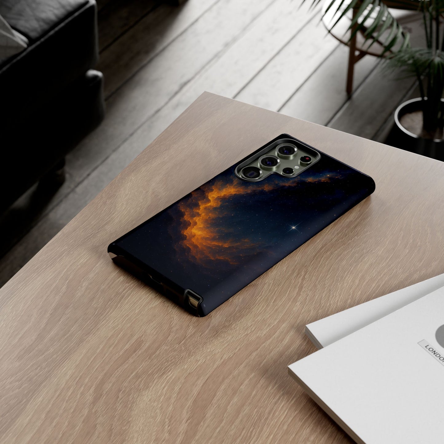 Stellar Flame – Cosmic Nebula Art Phone Case