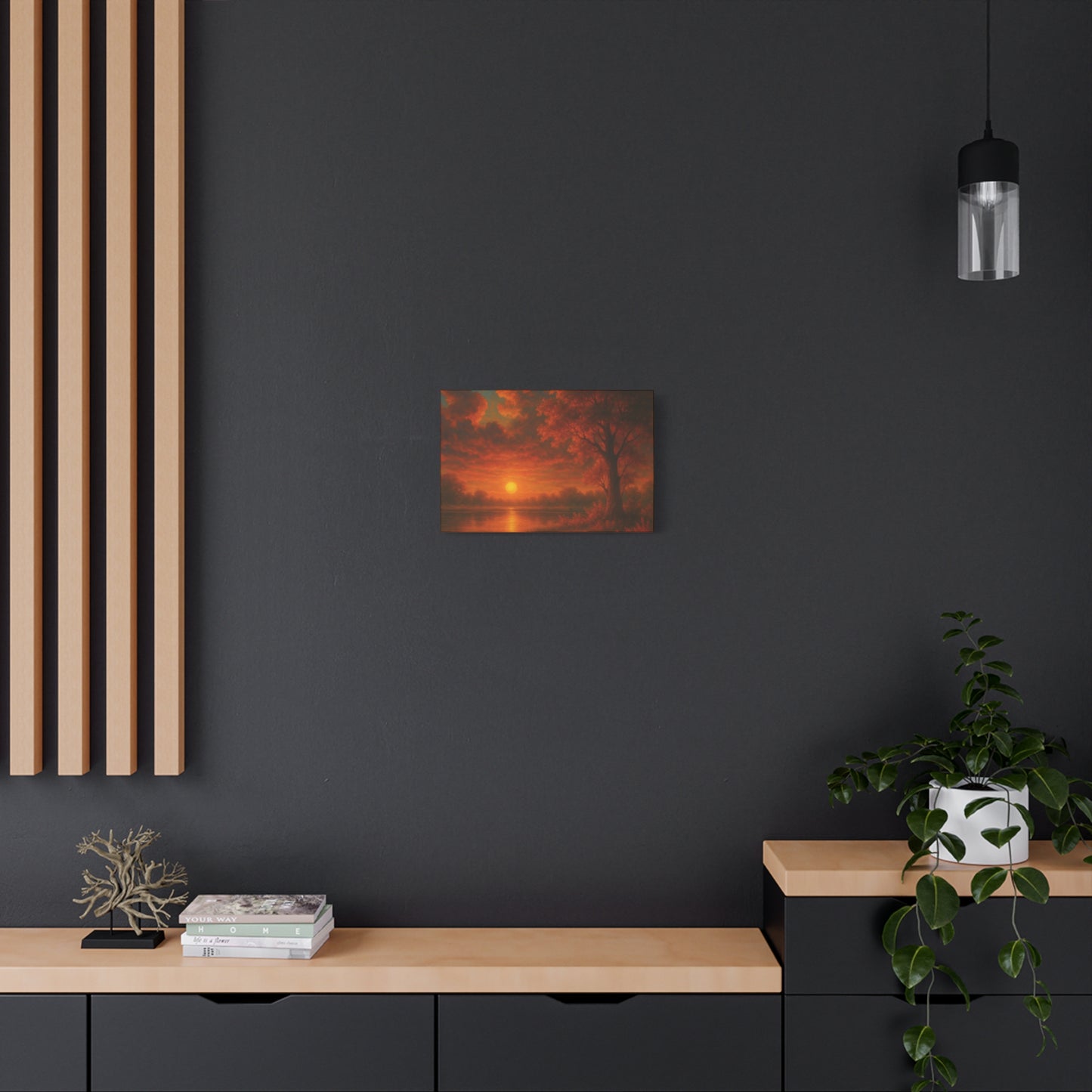 Serene Sunset Canvas Wall Art, Nature Decor, Home Aesthetic, Gift for Art Lovers, Inspiring Wall Hanging, Living Room Decoration