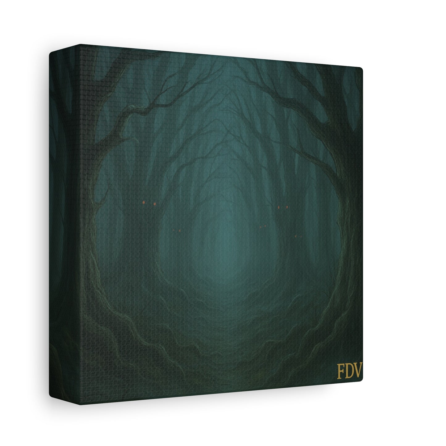 Eerie Forest Canvas Art, Spooky Home Decor, Dark Wall Hanging, Halloween Wall Art, Unique Gift for Nature Lovers, Gothic Decor