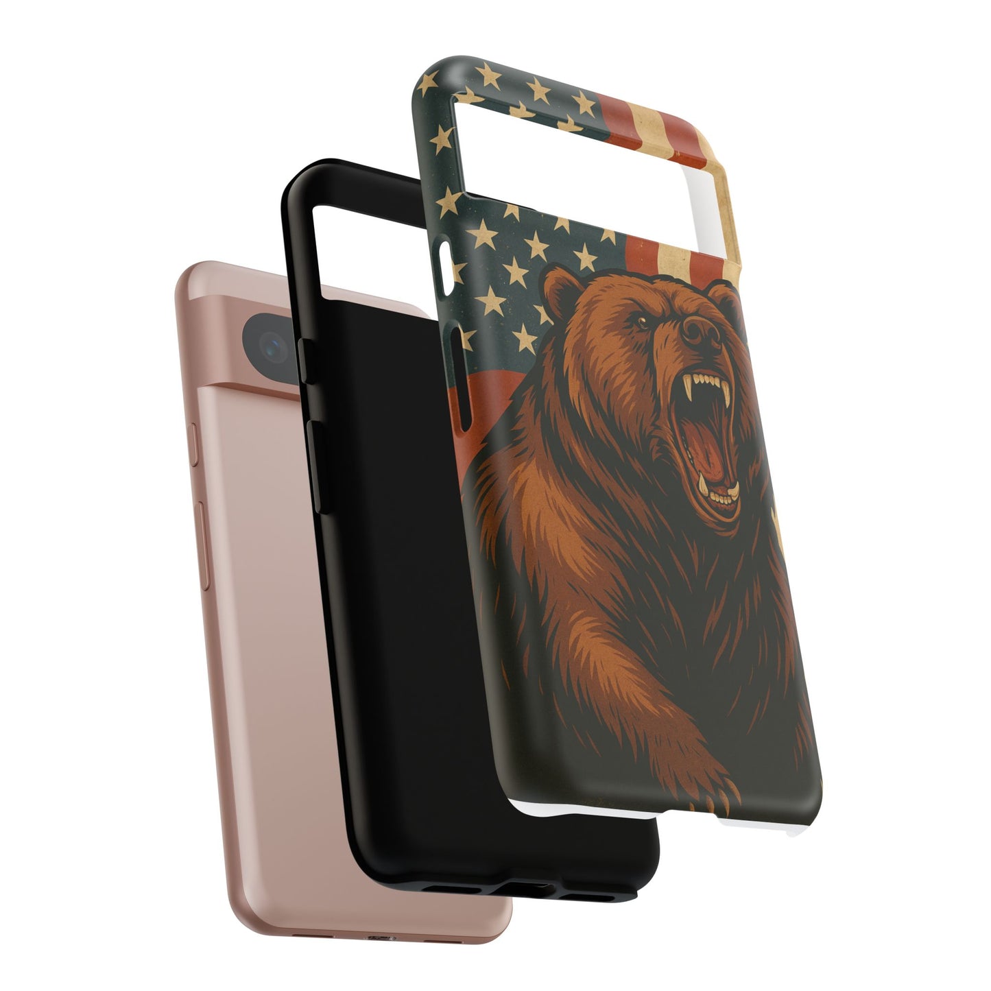 Tough Cases - Patriotic Bear Phone Case, Custom Phone Cover, Strong Protective Case, USA Flag Design, Gift for Outdoors Lovers